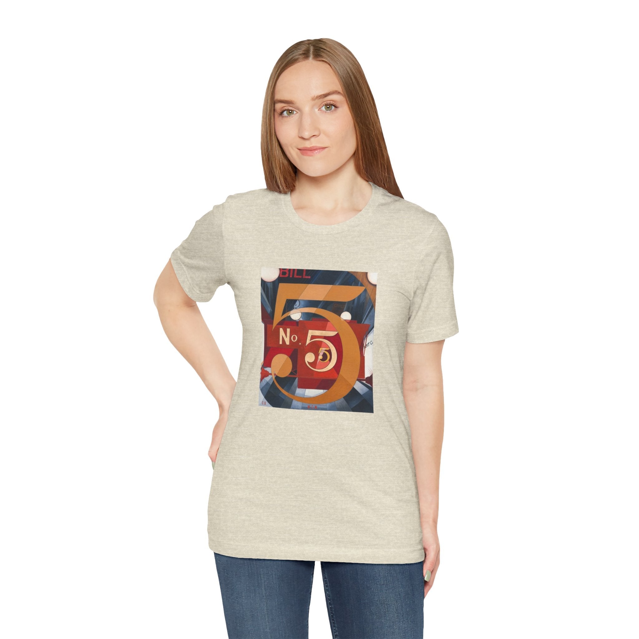 Masters of Art Charles Demuth I Saw the Figure 5 in Gold Unisex Jersey Short Sleeve T-Shirt - POPvault