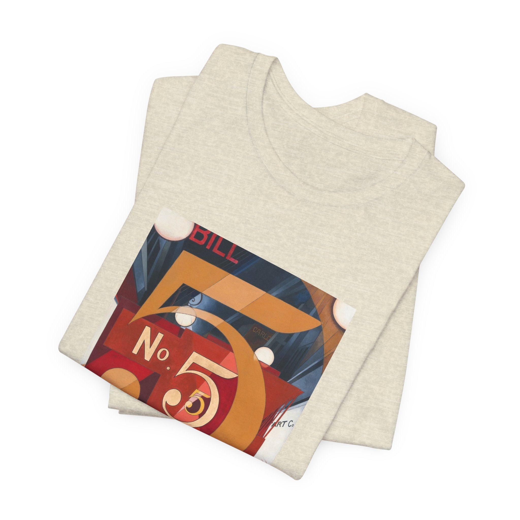 Masters of Art Charles Demuth I Saw the Figure 5 in Gold Unisex Jersey Short Sleeve T-Shirt - POPvault