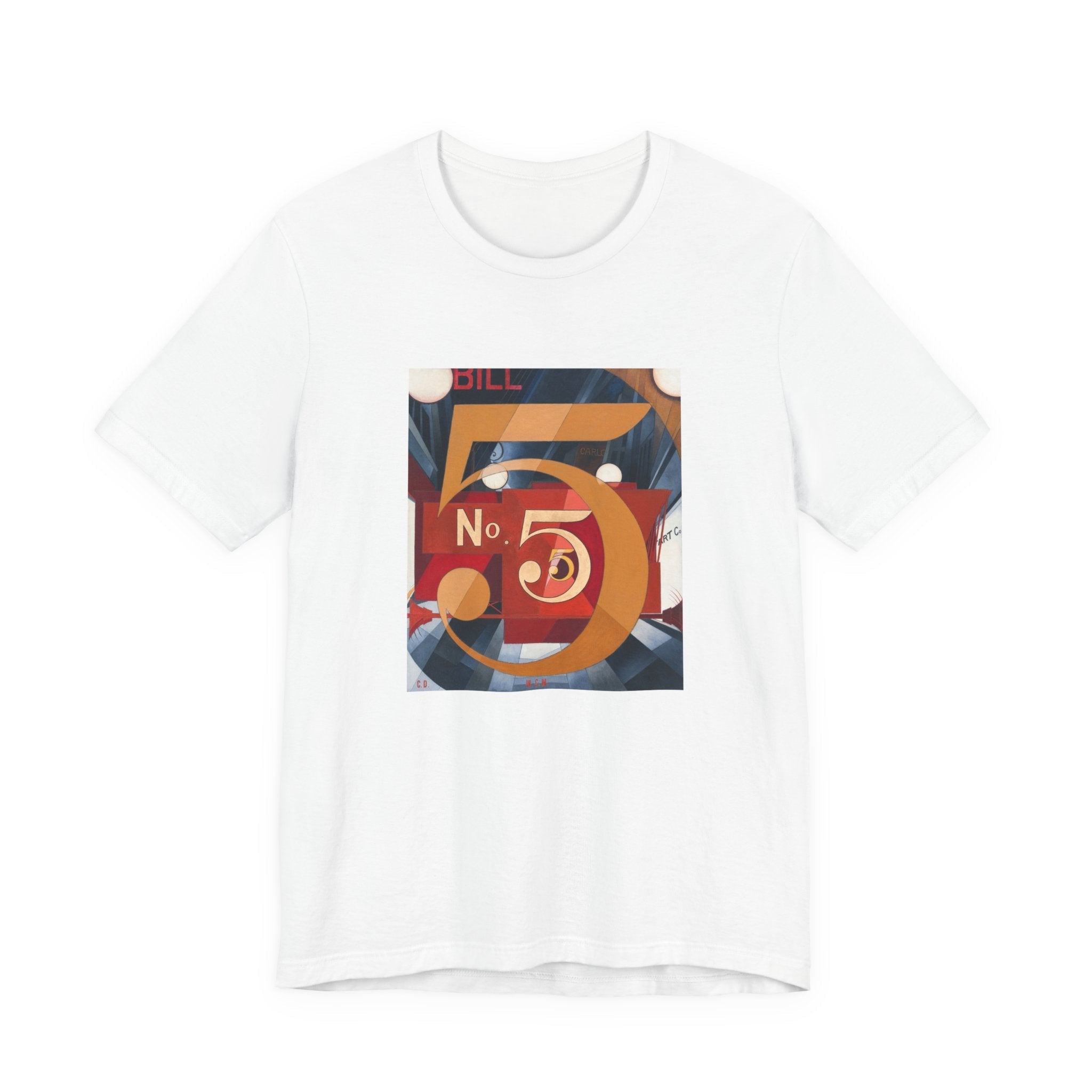 Masters of Art Charles Demuth I Saw the Figure 5 in Gold Unisex Jersey Short Sleeve T-Shirt - POPvault