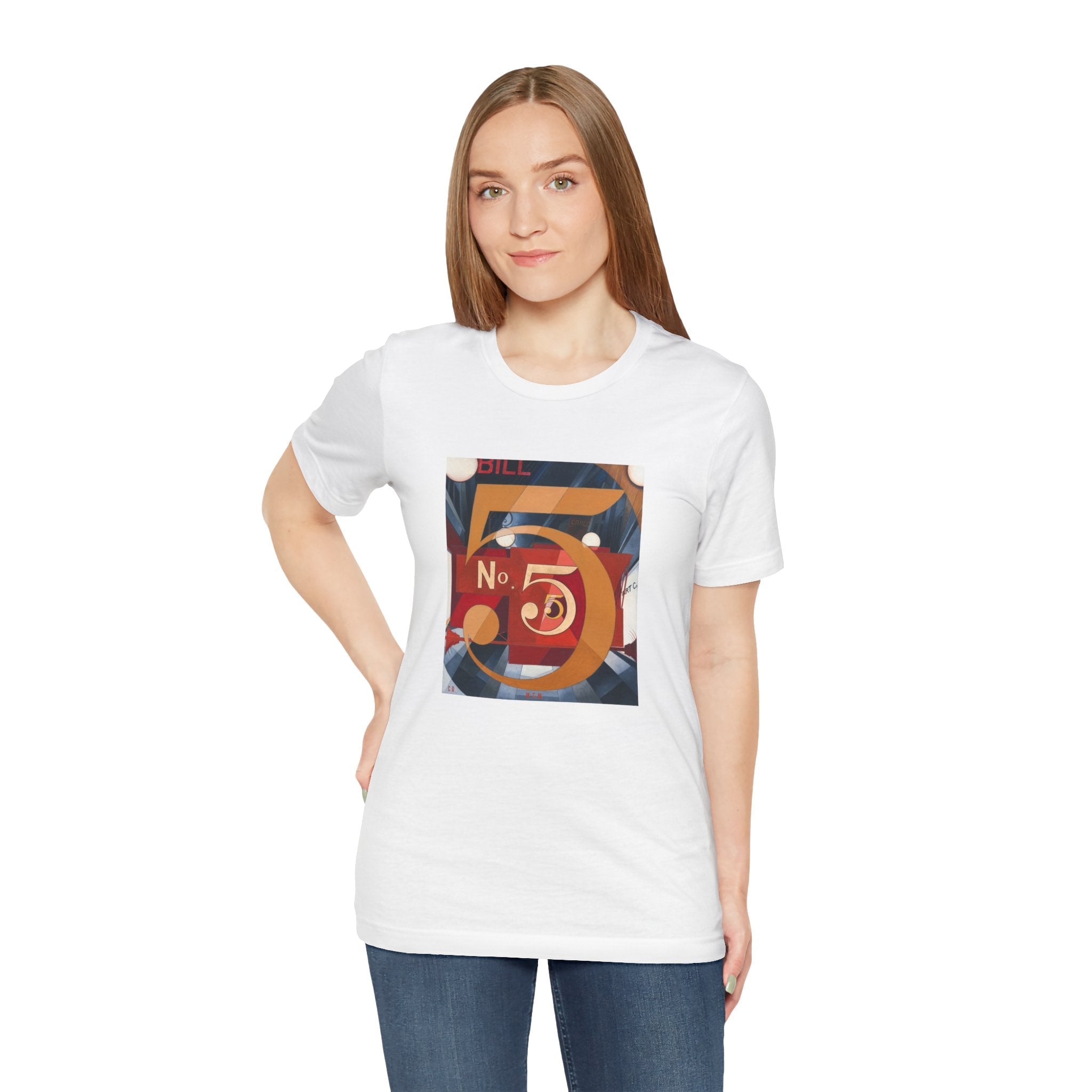 Masters of Art Charles Demuth I Saw the Figure 5 in Gold Unisex Jersey Short Sleeve T-Shirt - POPvault