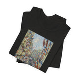 Masters of Art Claude Monet's The Rue Montorgueil in Paris Unisex Jersey Short Sleeve T-Shirt - POPvault
