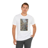 Masters of Art Claude Monet's The Rue Montorgueil in Paris Unisex Jersey Short Sleeve T-Shirt - POPvault