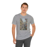 Masters of Art Claude Monet's The Rue Montorgueil in Paris Unisex Jersey Short Sleeve T-Shirt - POPvault