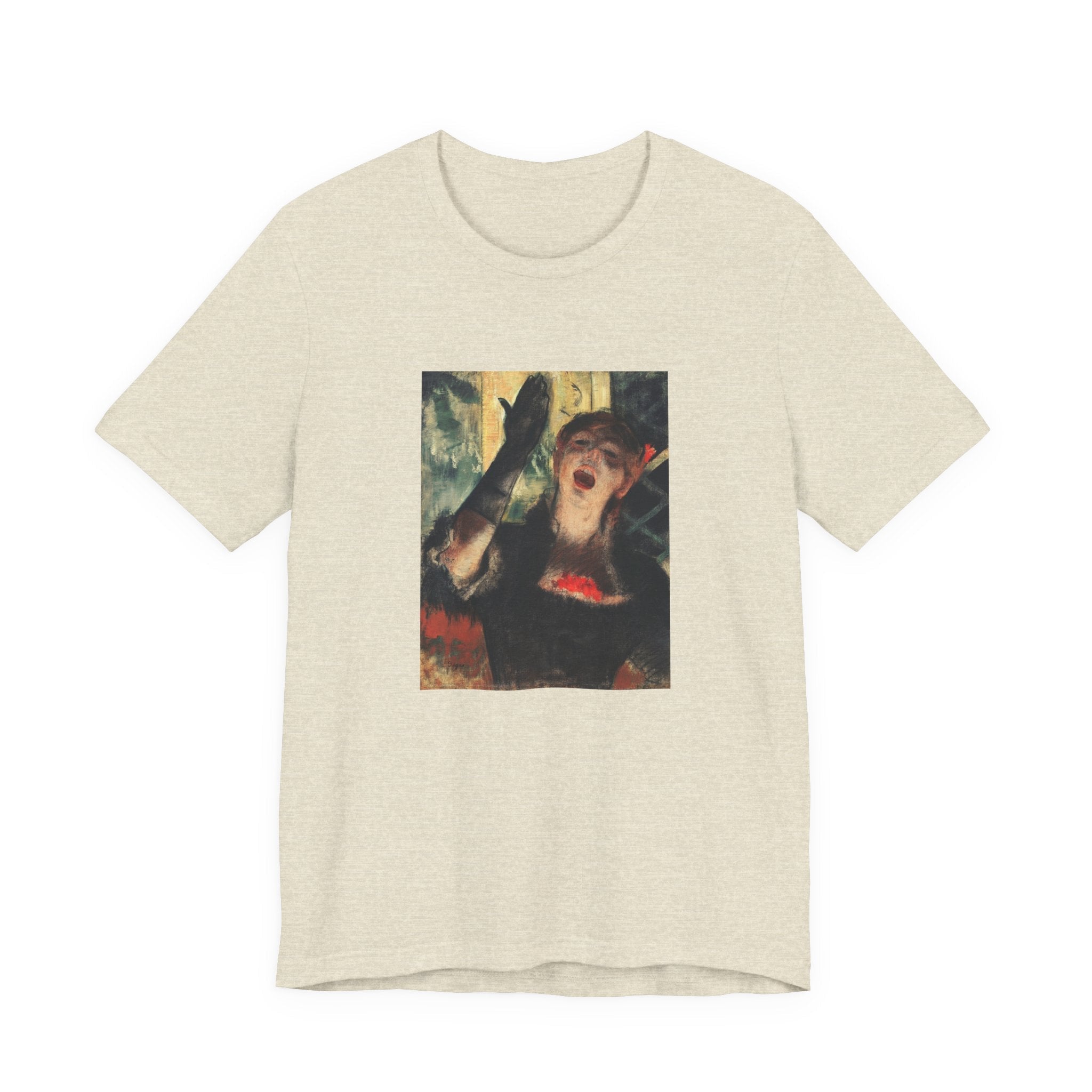 Masters of Art Edgar Degas Café Singer Unisex Jersey Short Sleeve T-Shirt - POPvault