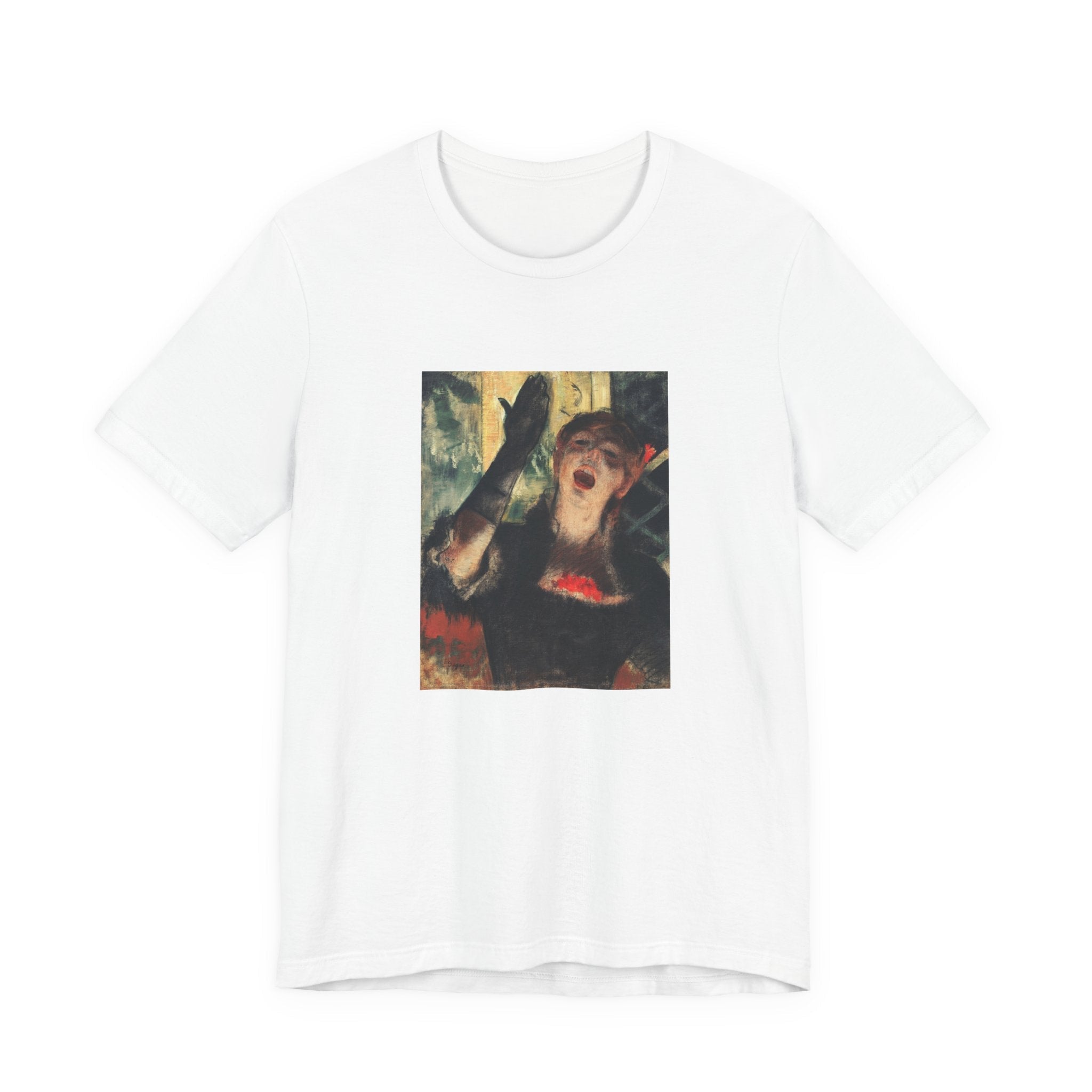 Masters of Art Edgar Degas Café Singer Unisex Jersey Short Sleeve T-Shirt - POPvault