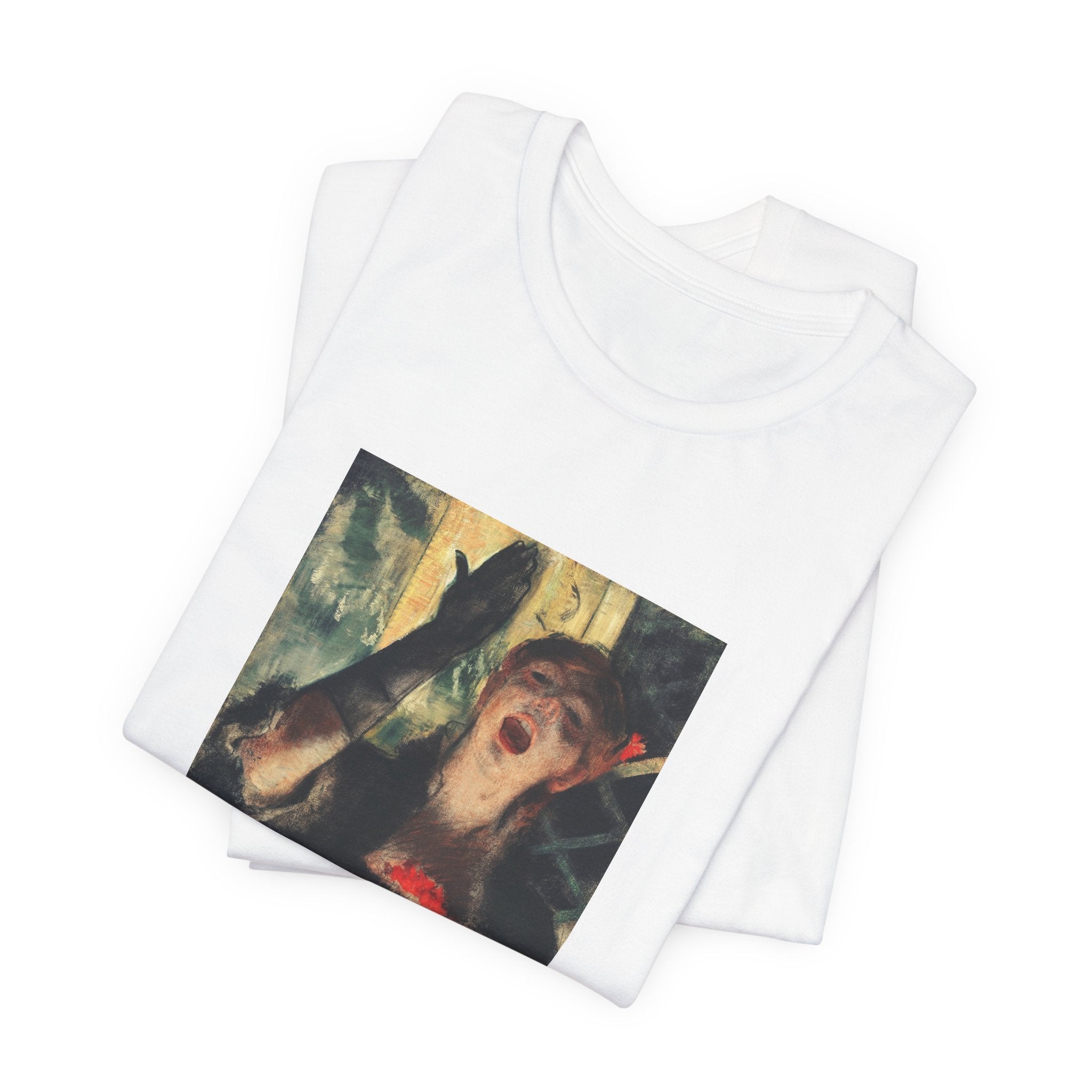 Masters of Art Edgar Degas Café Singer Unisex Jersey Short Sleeve T-Shirt - POPvault