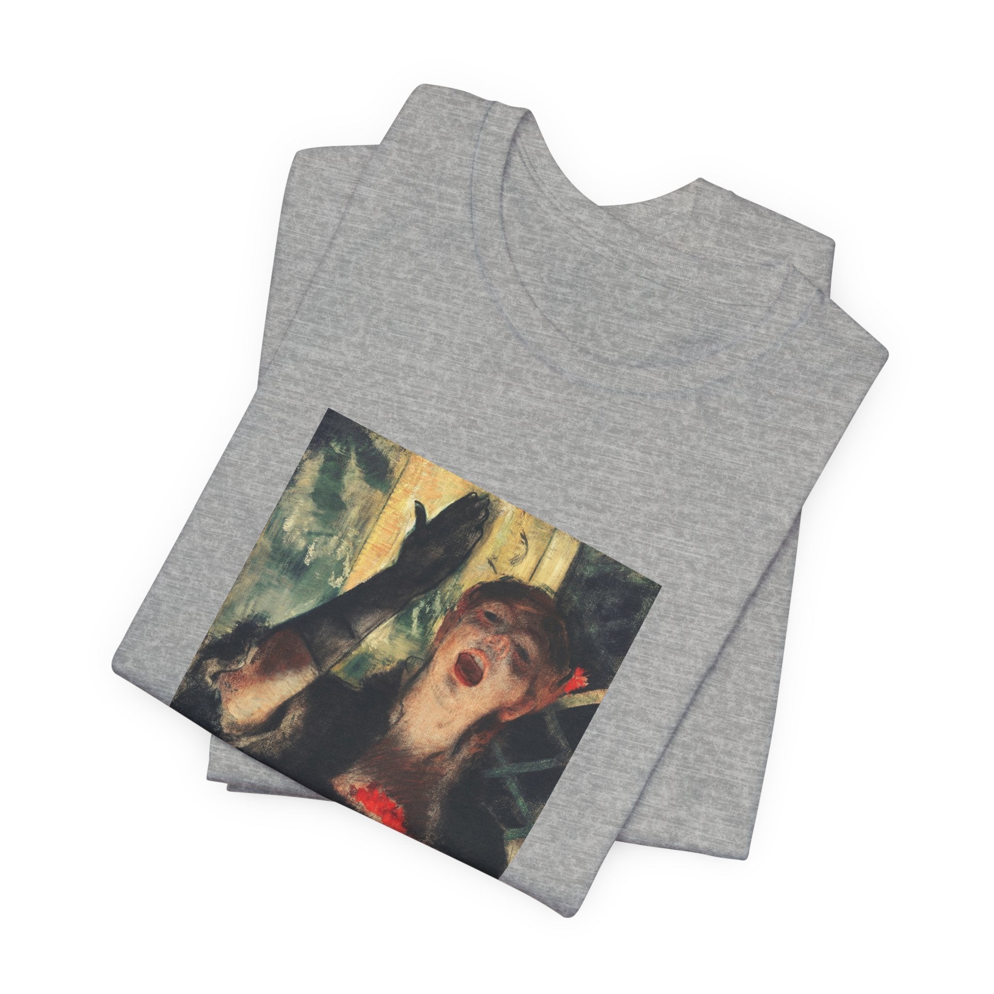 Masters of Art Edgar Degas Café Singer Unisex Jersey Short Sleeve T-Shirt - POPvault