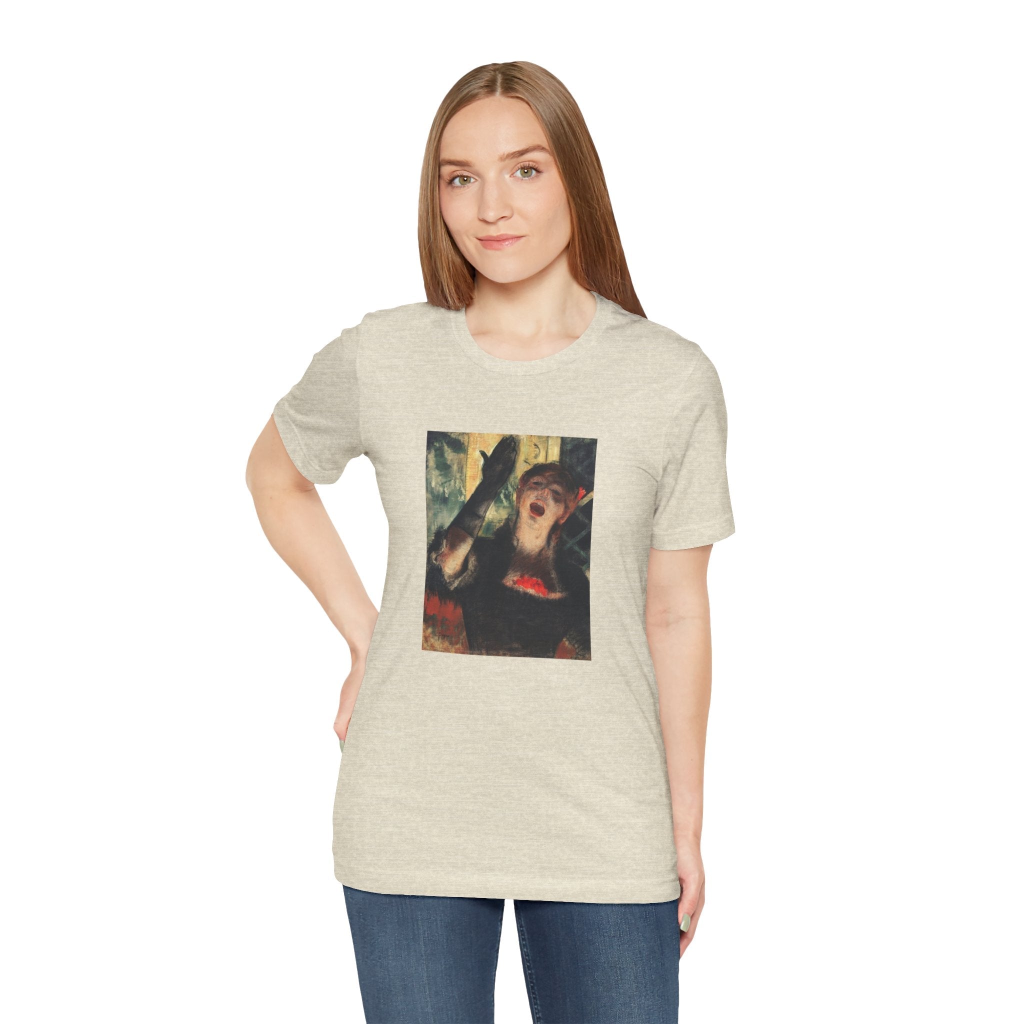 Masters of Art Edgar Degas Café Singer Unisex Jersey Short Sleeve T-Shirt - POPvault