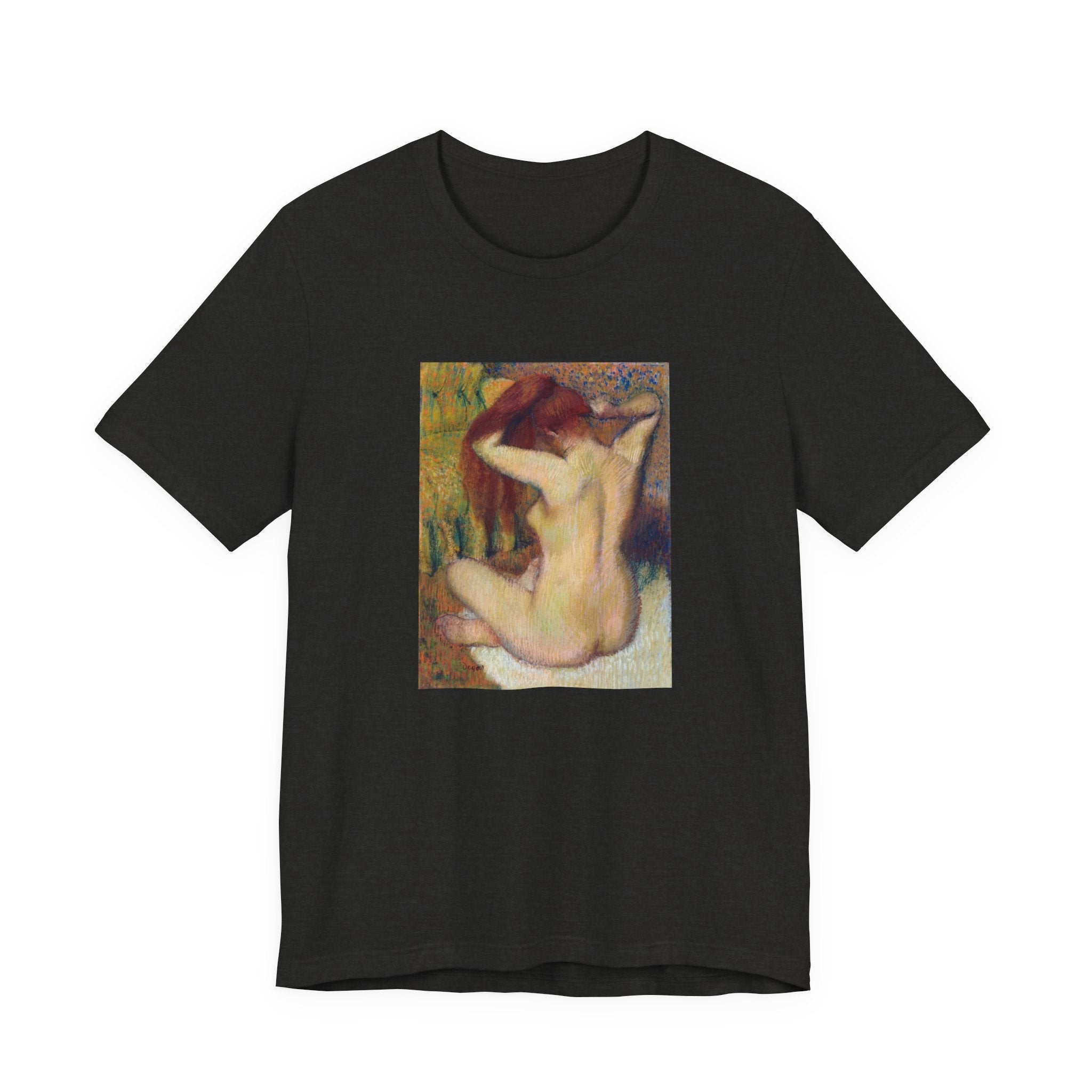 Masters of Art Edgar Degas Nude lady. Woman Combing Her Hair Unisex Jersey Short Sleeve T-Shirt - POPvault