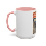 Masters of Art Edvard Munch The Scream Color Accent Coffee Mug (11, 15oz) - POPvault - 78187762616026232584