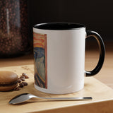 Masters of Art Edvard Munch The Scream Color Accent Coffee Mug (11, 15oz) - POPvault - 78187762616026232584