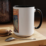 Masters of Art Edvard Munch The Scream Color Accent Coffee Mug (11, 15oz) - POPvault - 78187762616026232584