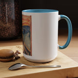 Masters of Art Edvard Munch The Scream Color Accent Coffee Mug (11, 15oz) - POPvault - 78187762616026232584