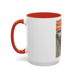 Masters of Art Edvard Munch The Scream Color Accent Coffee Mug (11, 15oz) - POPvault - 78187762616026232584