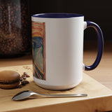 Masters of Art Edvard Munch The Scream Color Accent Coffee Mug (11, 15oz) - POPvault - 78187762616026232584