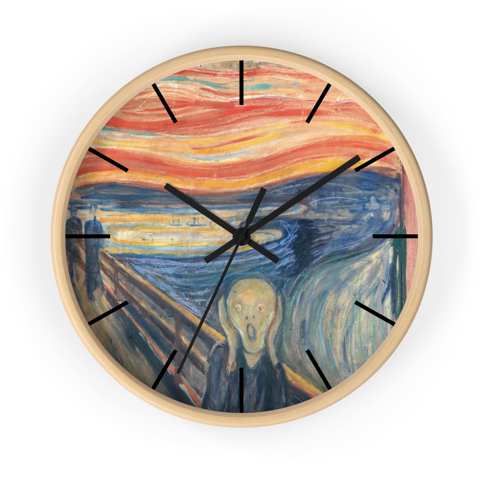 Masters of Art Edvard Munch The Scream Color Premium Wall Clock - POPvault
