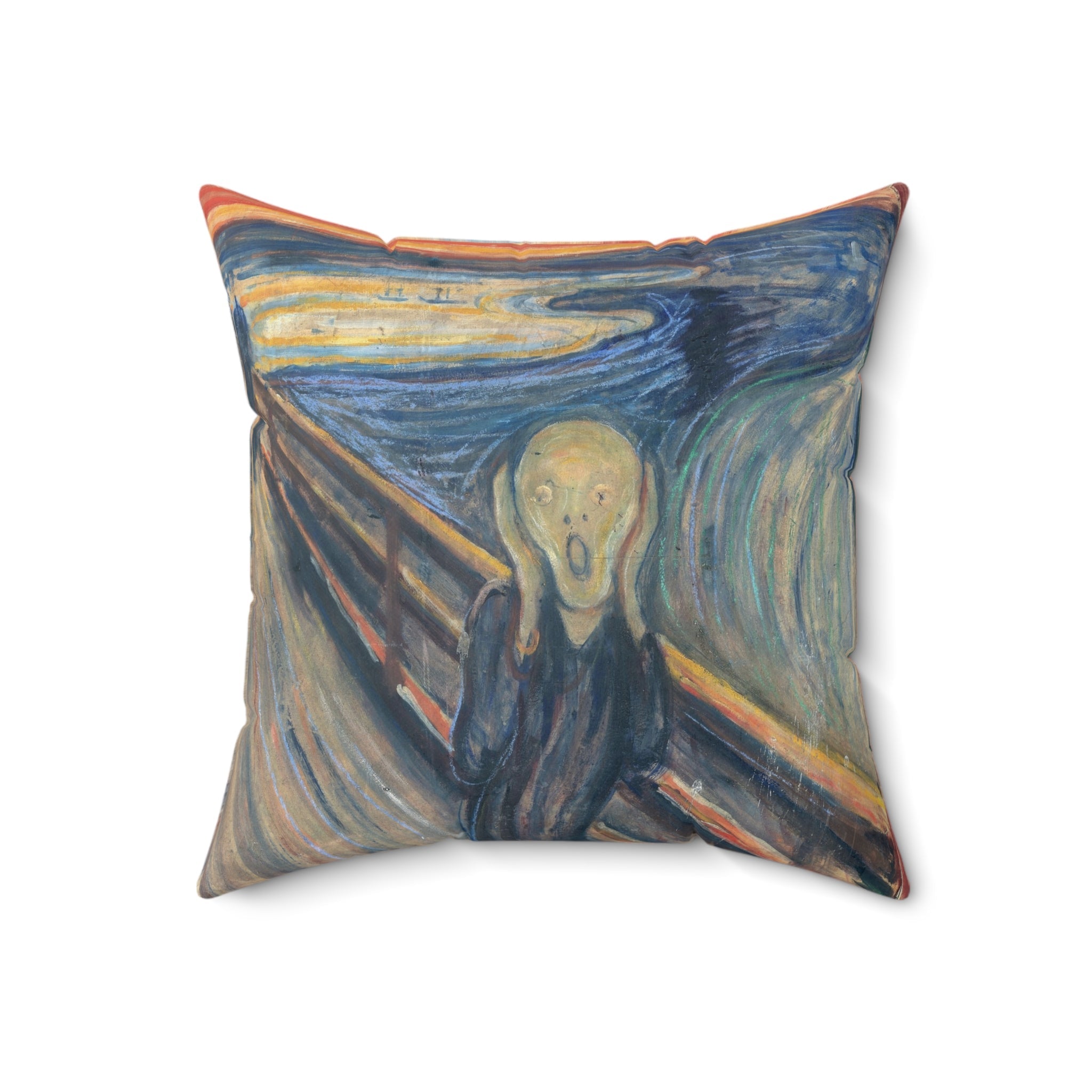 Masters of Art Edvard Munch The Scream Color Square Indoor Accent Pillow - POPvault