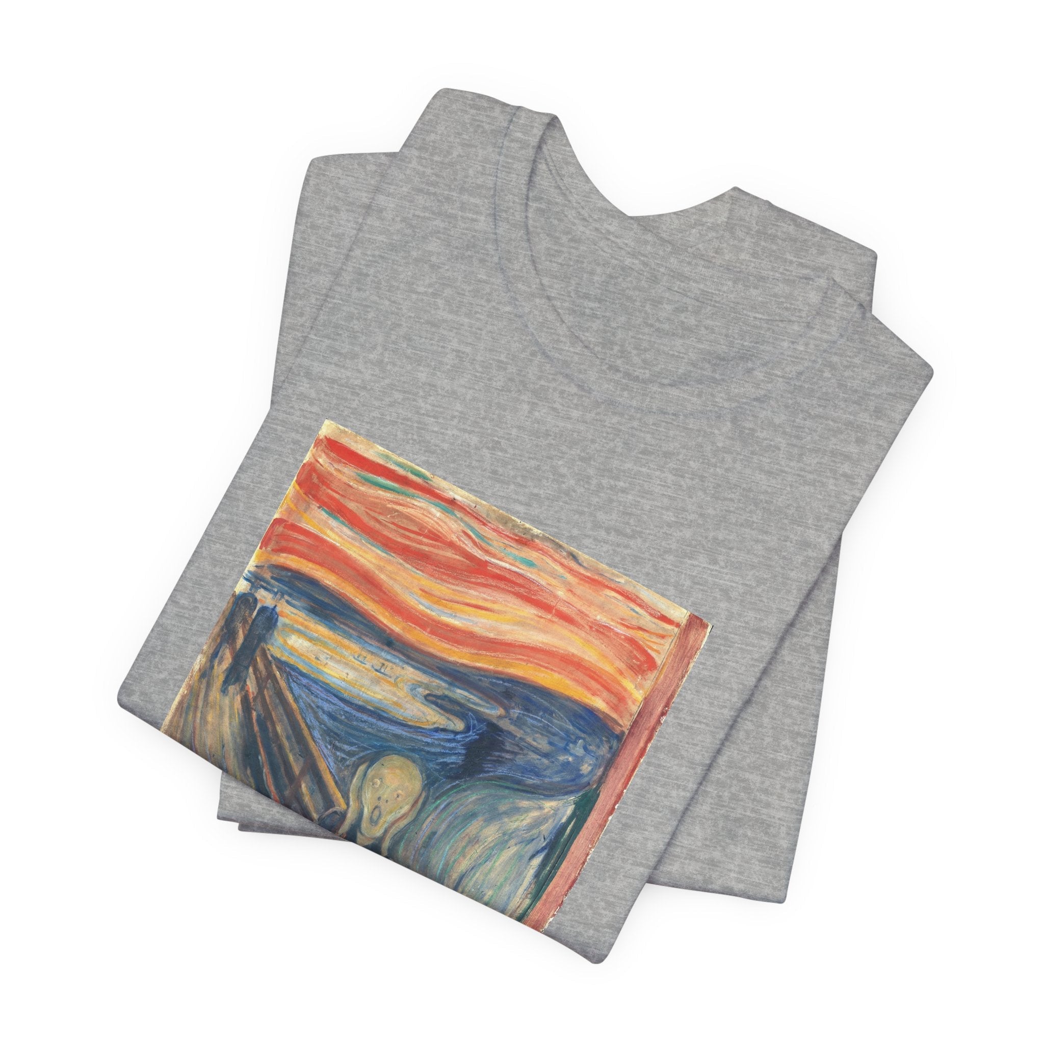 Masters of Art Edvard Munch The Scream Color Unisex Jersey Short Sleeve T-Shirt - POPvault