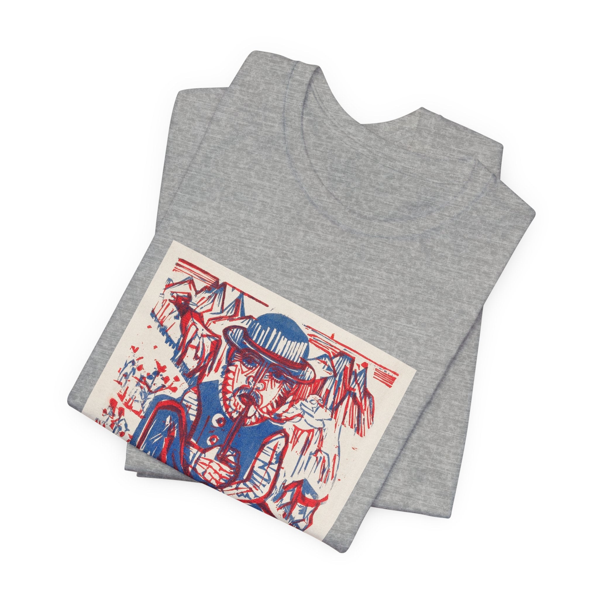 Masters of Art Ernst Ludwig Kirchner Smoking Peasant Unisex Jersey Short Sleeve T-Shirt - POPvault
