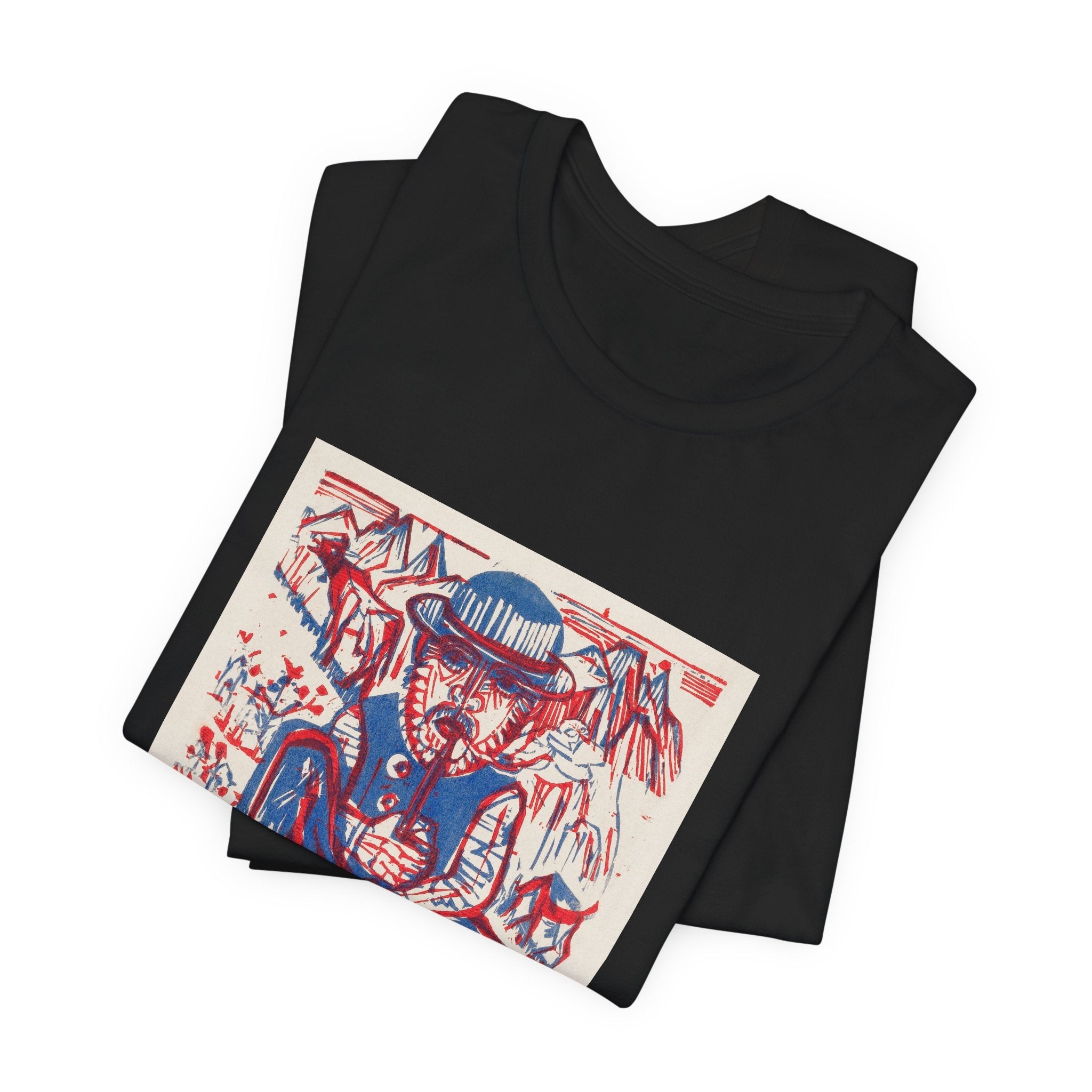 Masters of Art Ernst Ludwig Kirchner Smoking Peasant Unisex Jersey Short Sleeve T-Shirt - POPvault