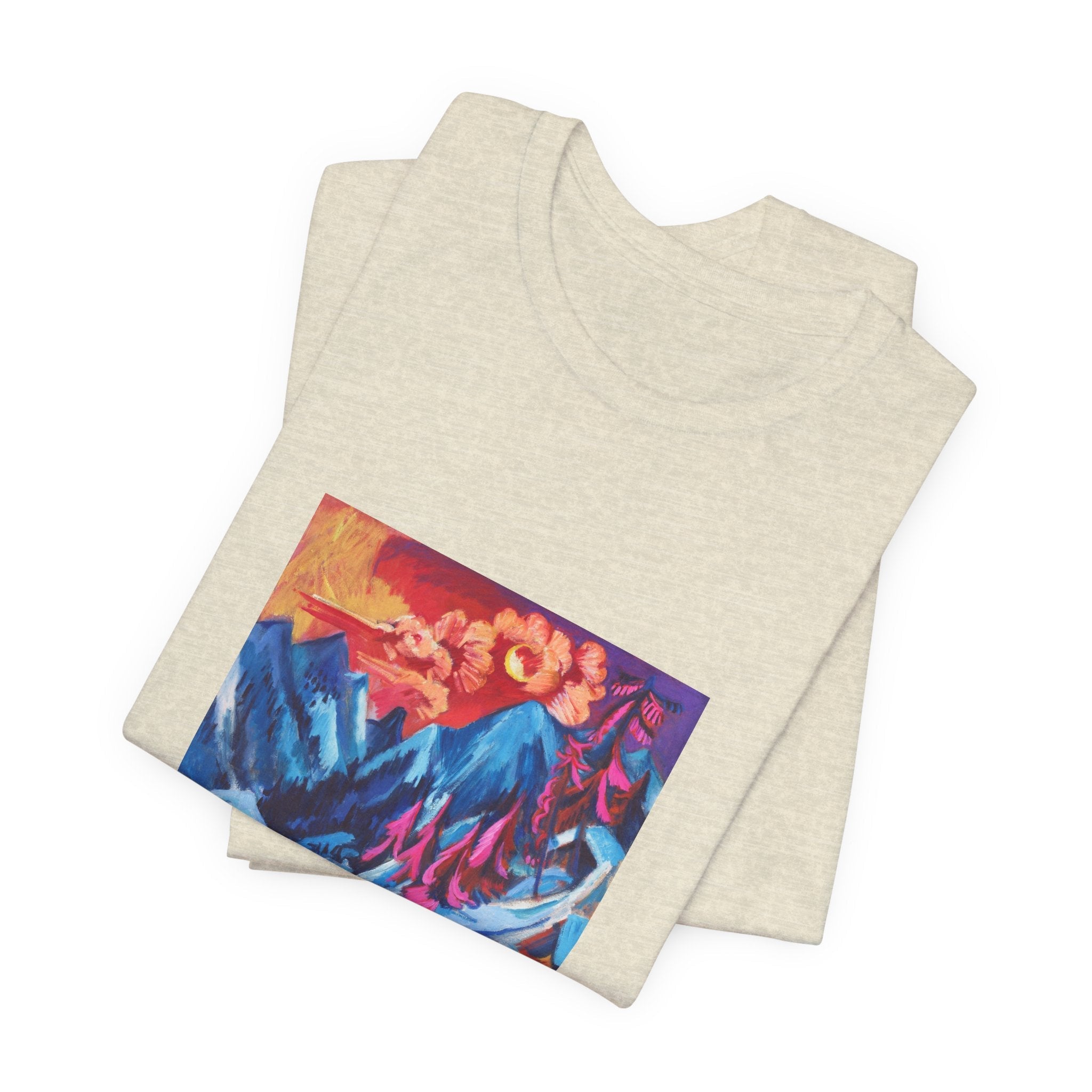 Masters of Art Ernst Ludwig Kirchner Winter Landscape in Moonlight Unisex Jersey Short Sleeve T-Shirt - POPvault