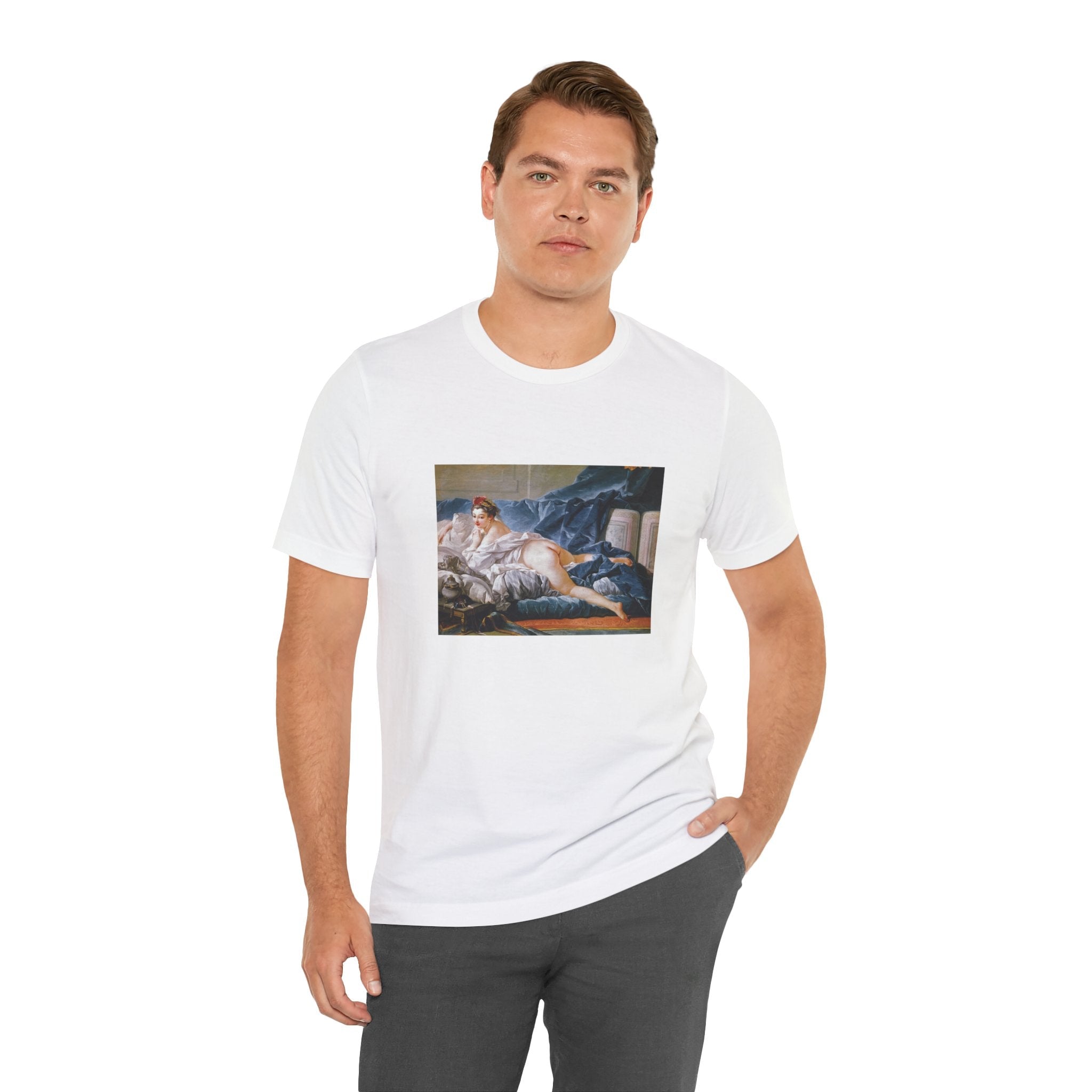 Masters of Art Francois Boucher's Brown Odalisque Unisex Jersey Short Sleeve T-Shirt - POPvault