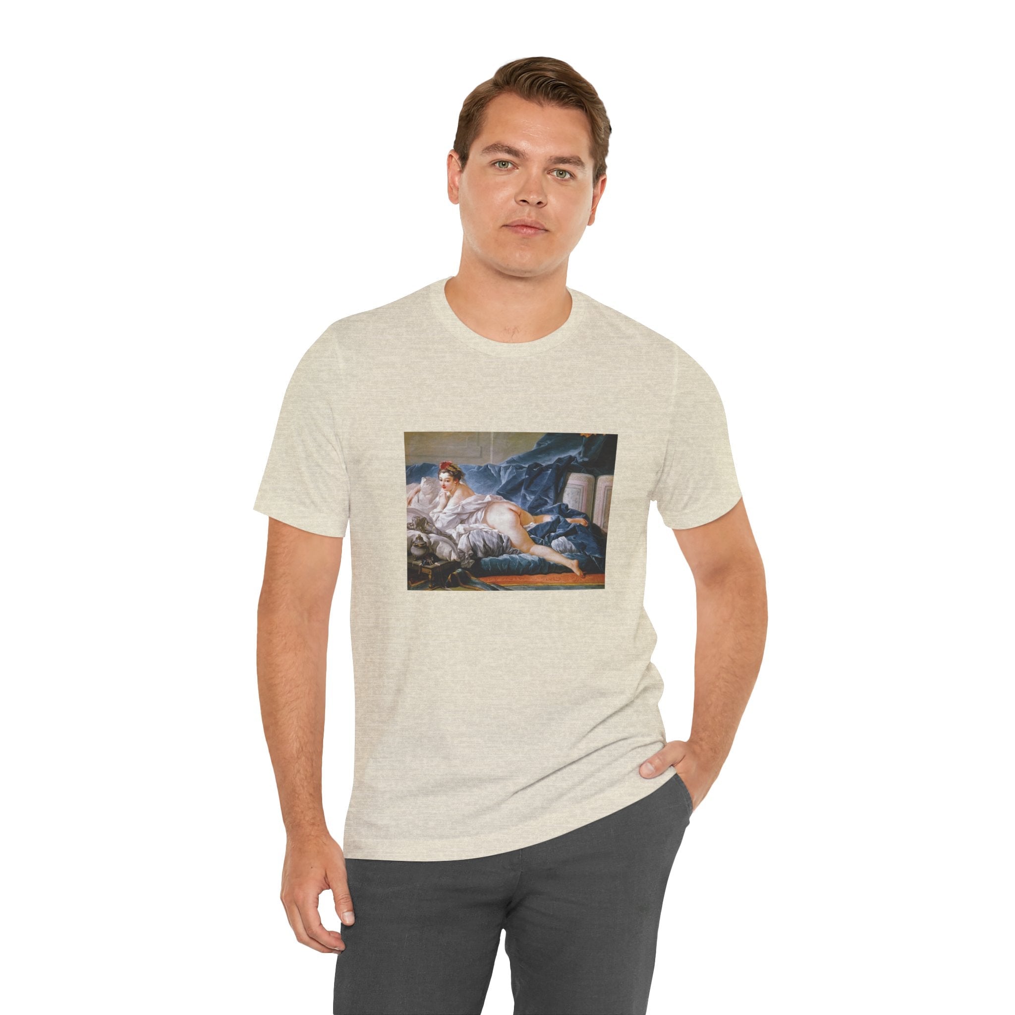 Masters of Art Francois Boucher's Brown Odalisque Unisex Jersey Short Sleeve T-Shirt - POPvault