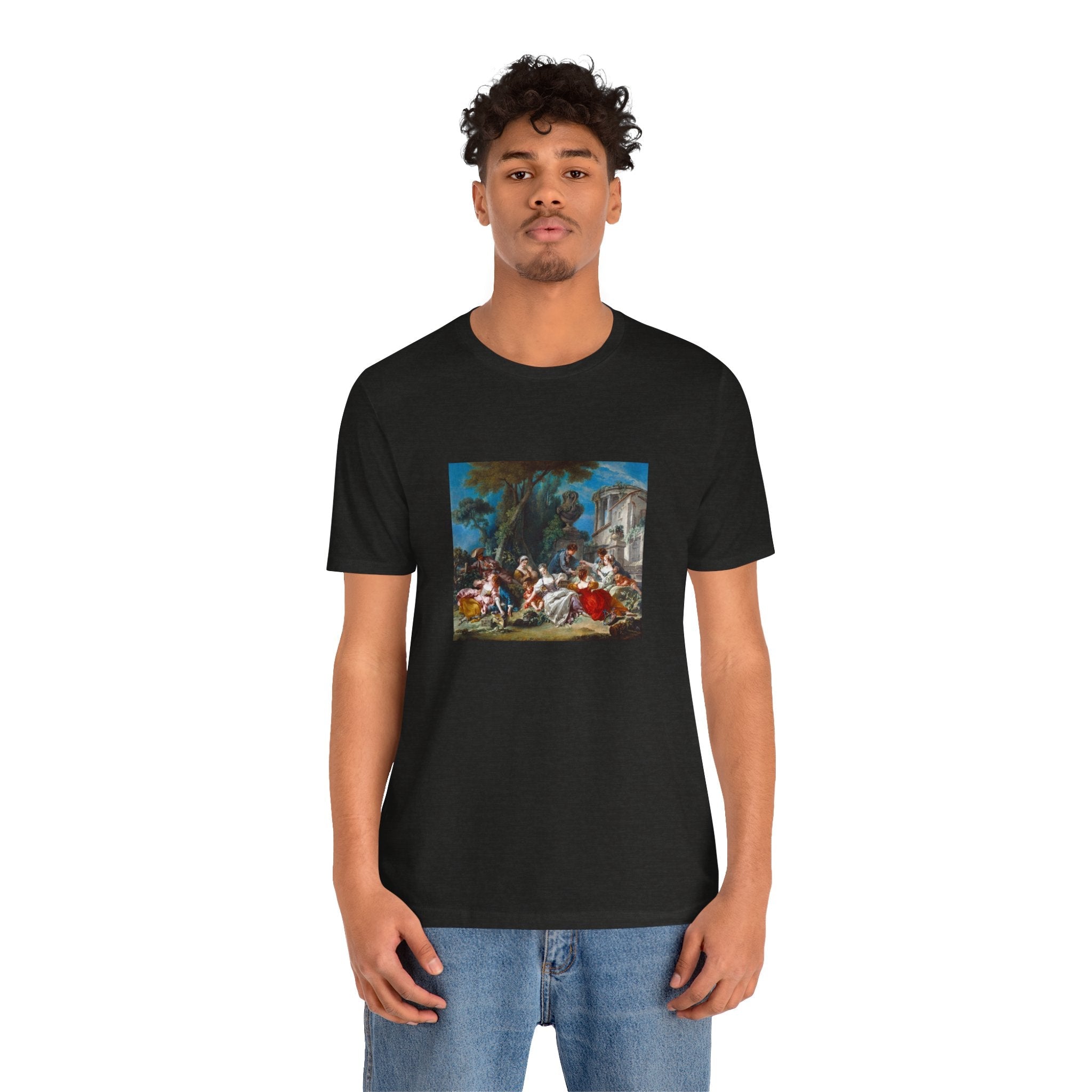 Masters of Art Francois Boucher's The Bird Catchers Unisex Jersey Short Sleeve T-Shirt - POPvault