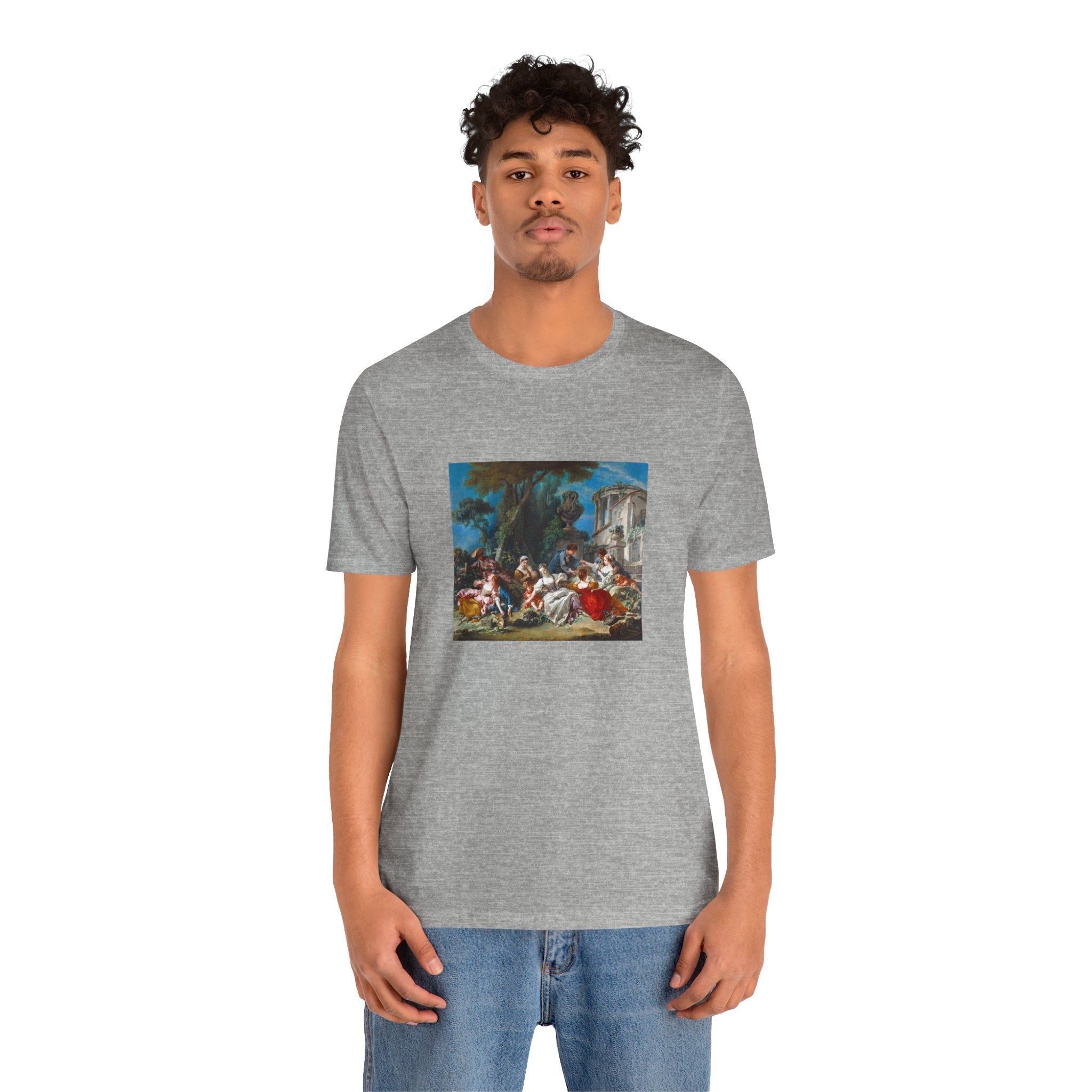 Masters of Art Francois Boucher's The Bird Catchers Unisex Jersey Short Sleeve T-Shirt - POPvault