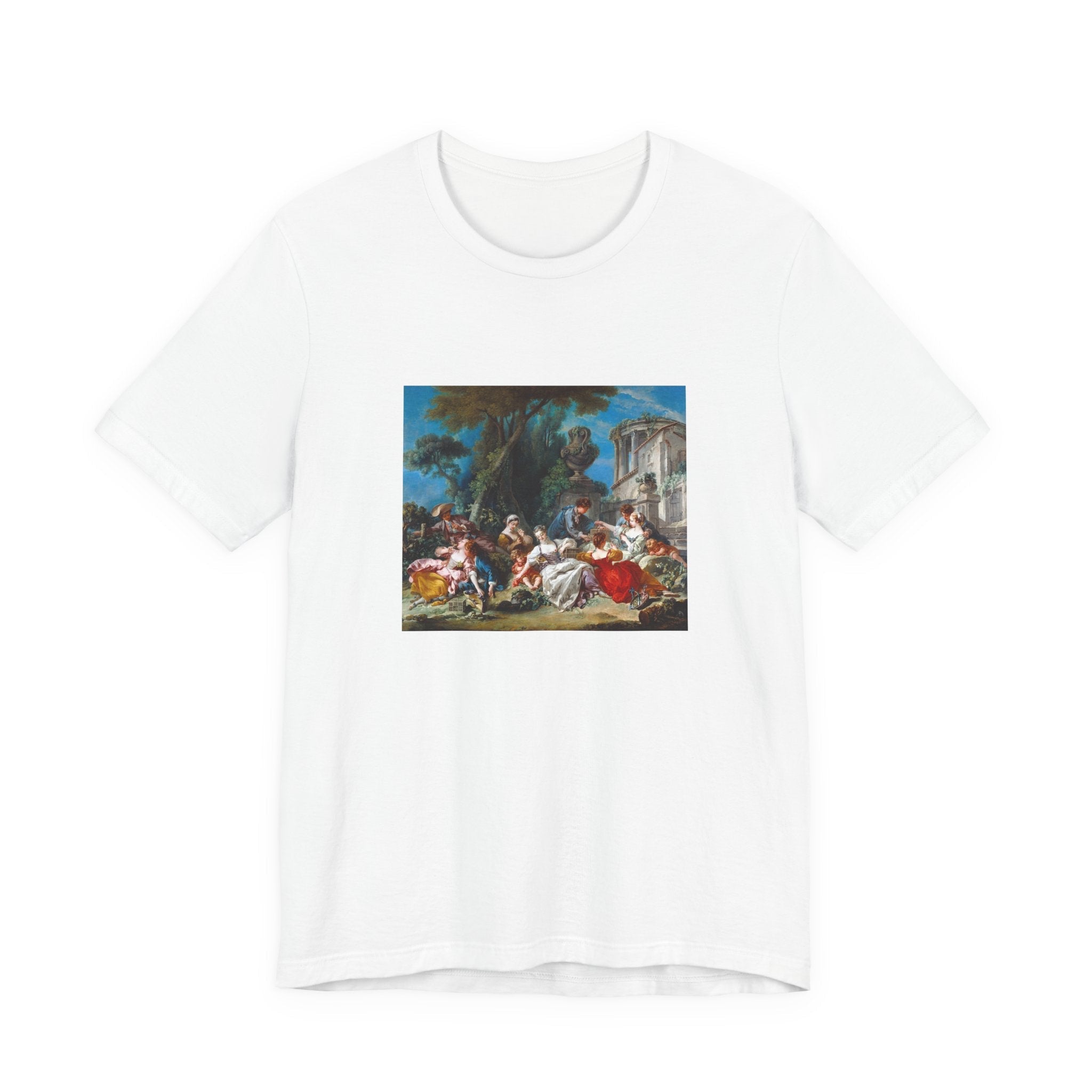 Masters of Art Francois Boucher's The Bird Catchers Unisex Jersey Short Sleeve T-Shirt - POPvault