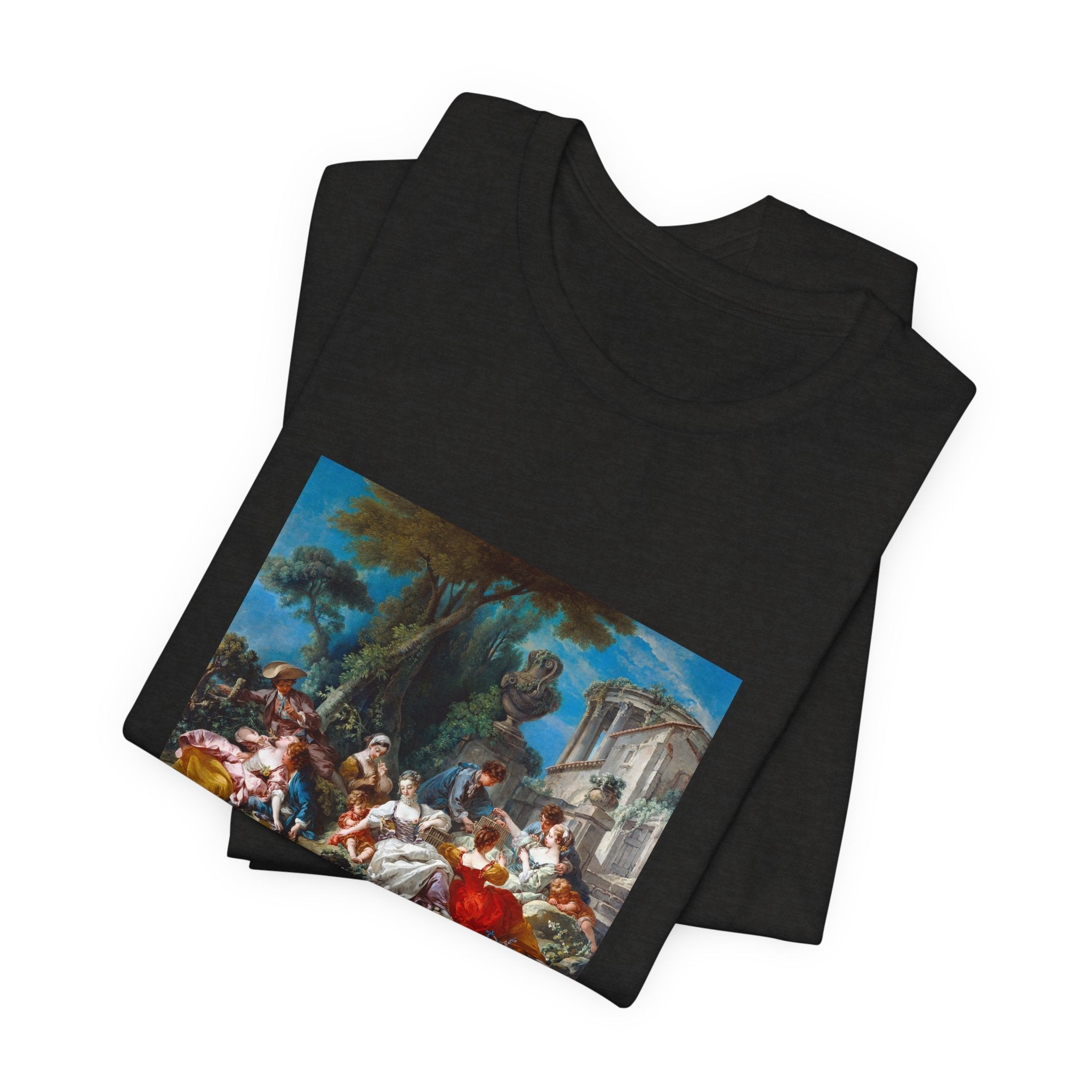 Masters of Art Francois Boucher's The Bird Catchers Unisex Jersey Short Sleeve T-Shirt - POPvault