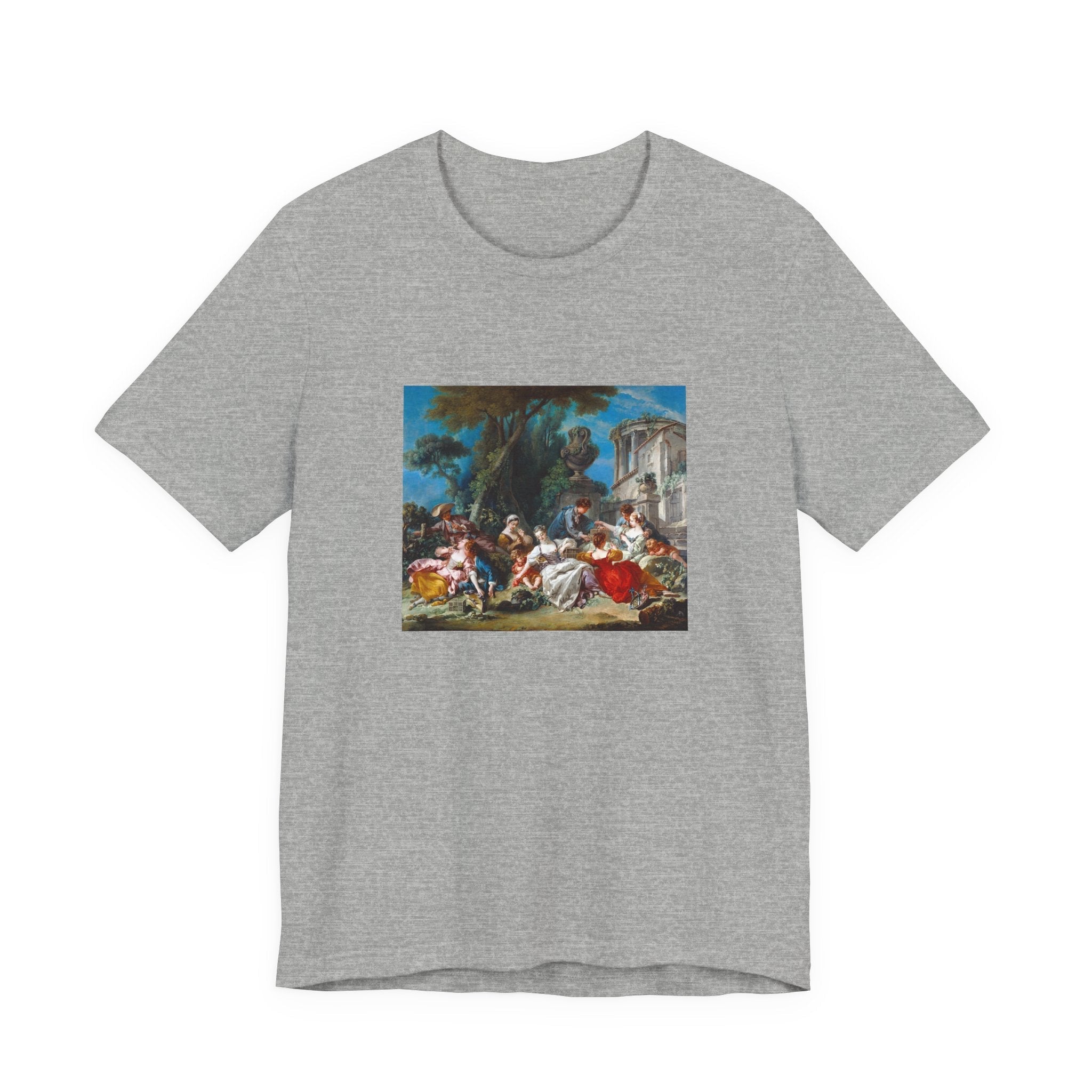 Masters of Art Francois Boucher's The Bird Catchers Unisex Jersey Short Sleeve T-Shirt - POPvault