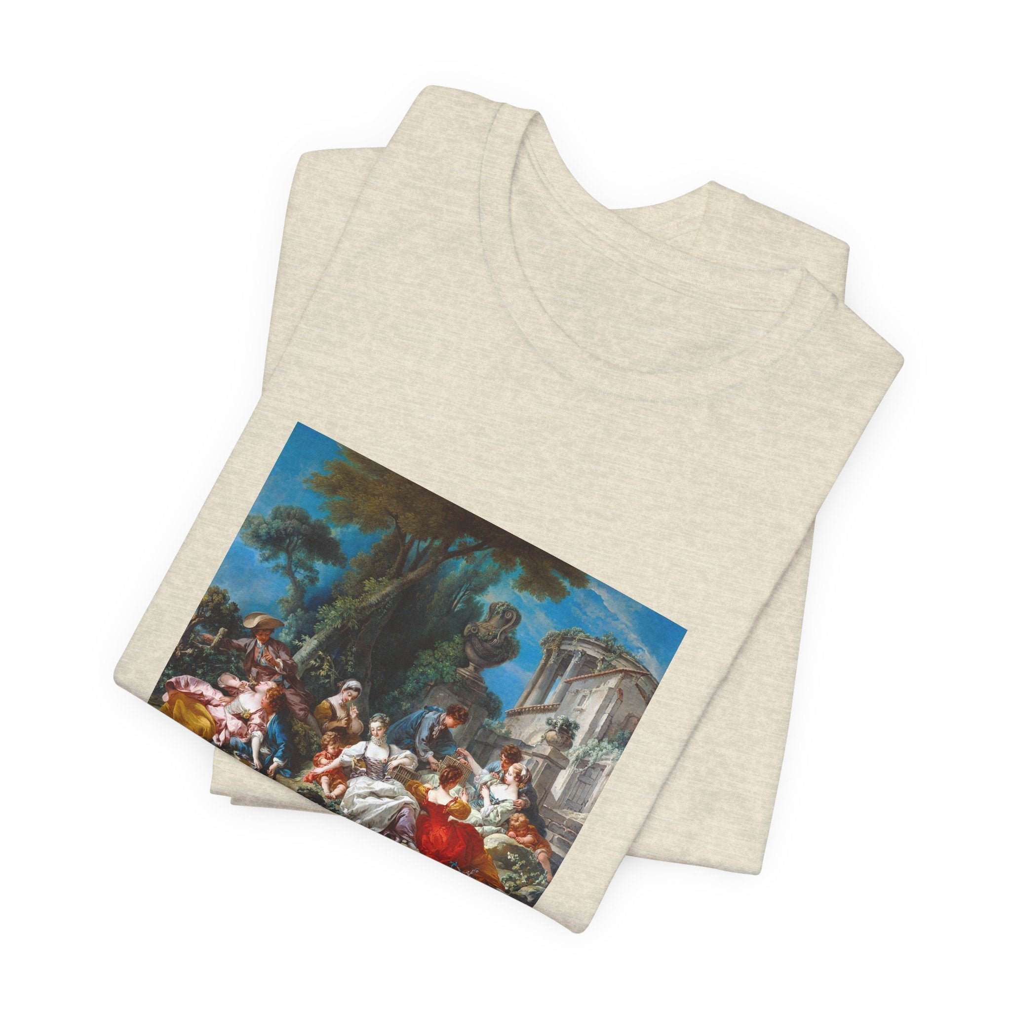 Masters of Art Francois Boucher's The Bird Catchers Unisex Jersey Short Sleeve T-Shirt - POPvault