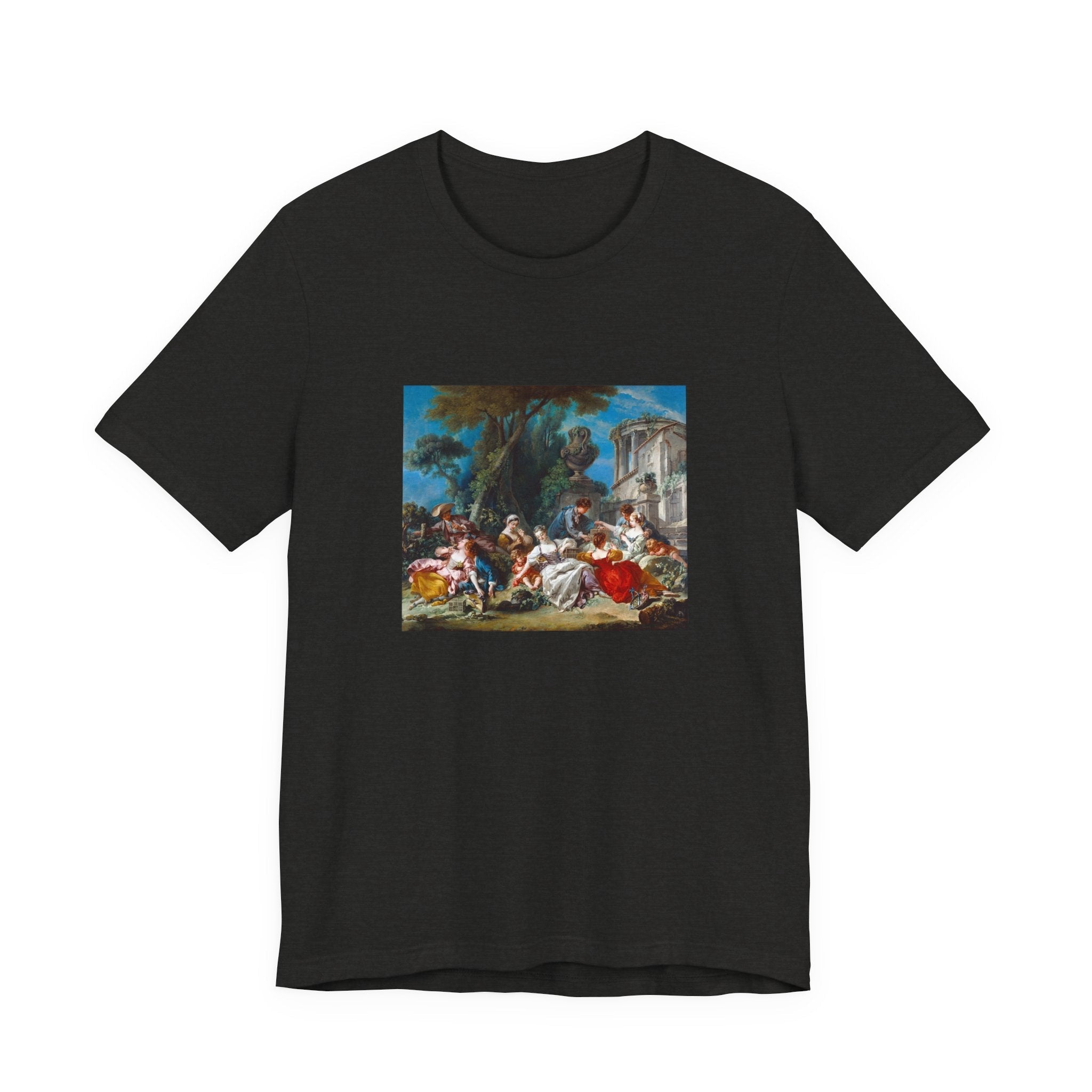 Masters of Art Francois Boucher's The Bird Catchers Unisex Jersey Short Sleeve T-Shirt - POPvault