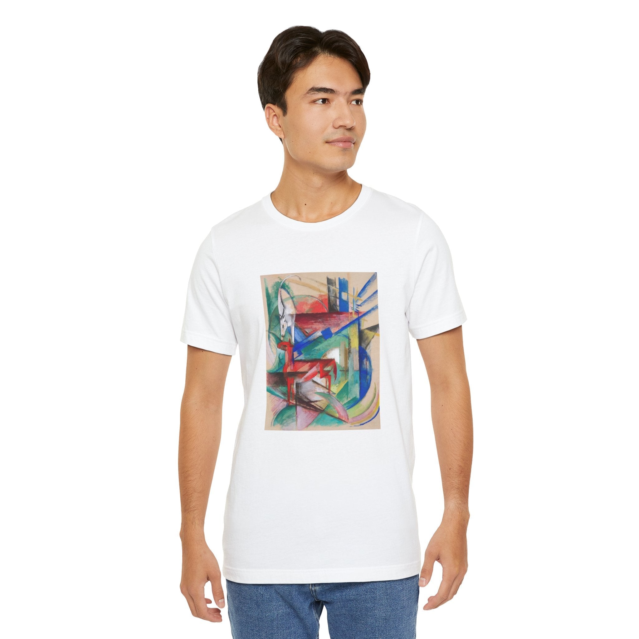 Masters of Art Franz Marc Landscape with Animals Unisex Jersey Short Sleeve T-Shirt - POPvault