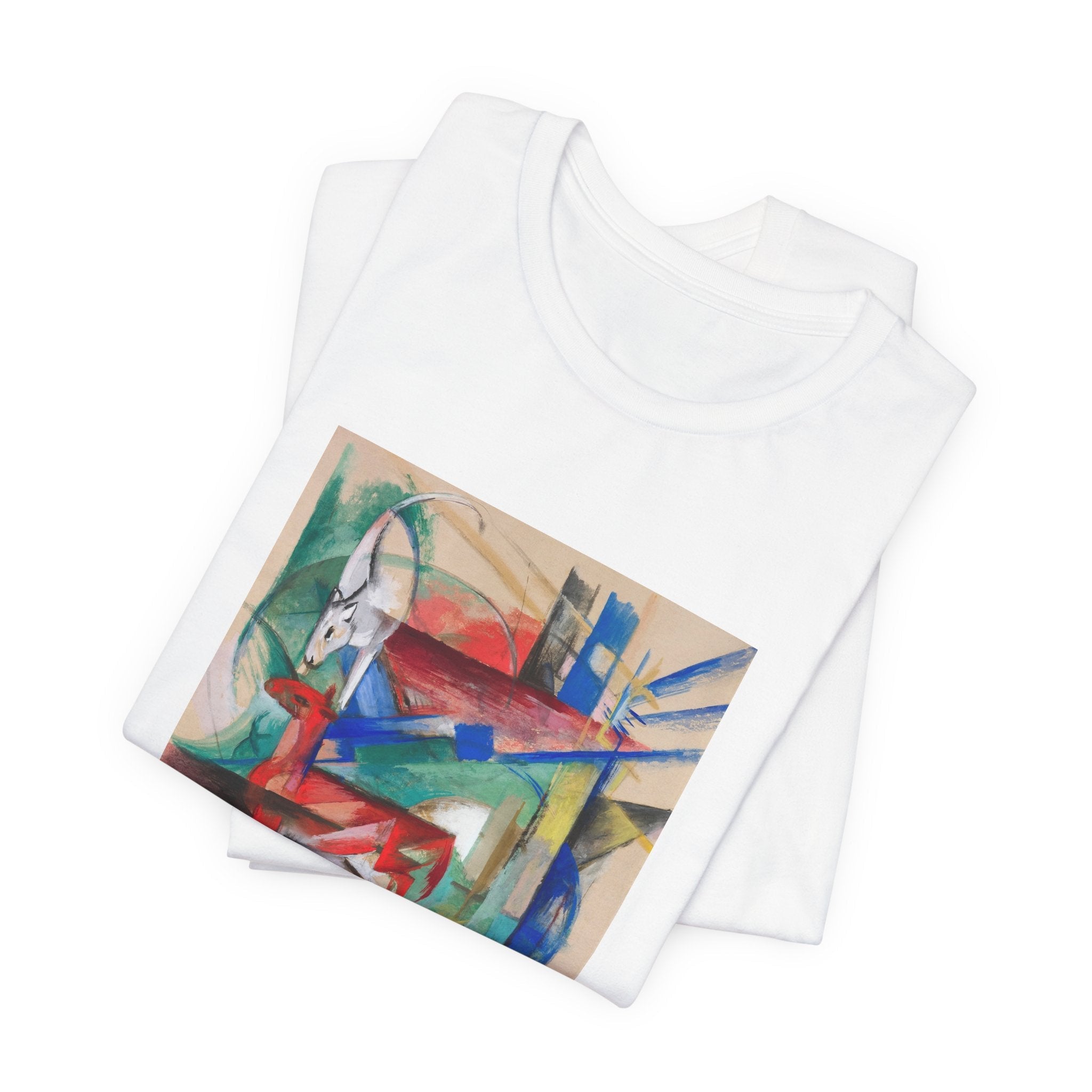 Masters of Art Franz Marc Landscape with Animals Unisex Jersey Short Sleeve T-Shirt - POPvault