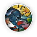 Masters of Art Franz Marc Two Cats, Blue and Yellow Premium Wall Clock - POPvault