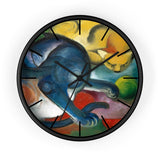 Masters of Art Franz Marc Two Cats, Blue and Yellow Premium Wall Clock - POPvault