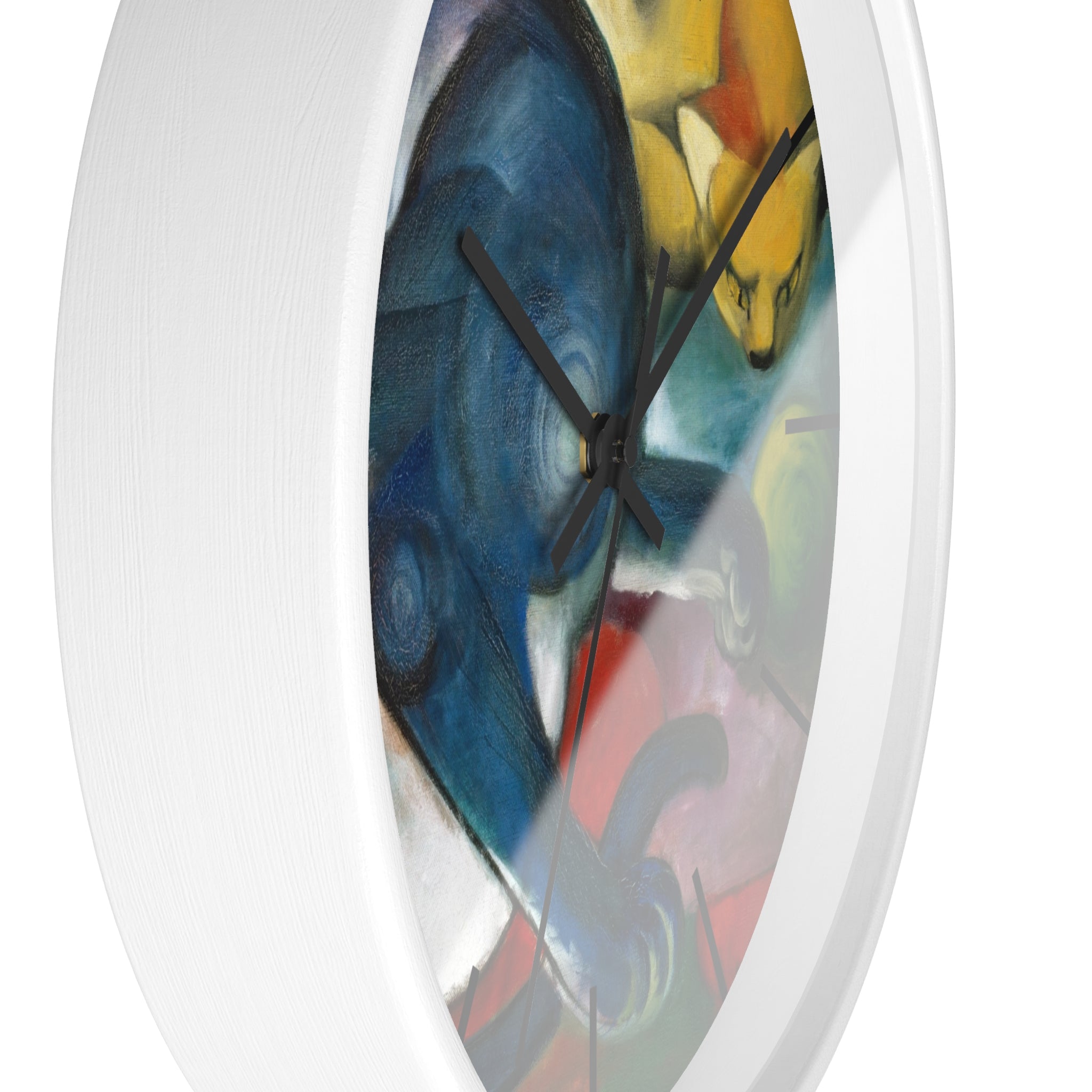 Masters of Art Franz Marc Two Cats, Blue and Yellow Premium Wall Clock - POPvault