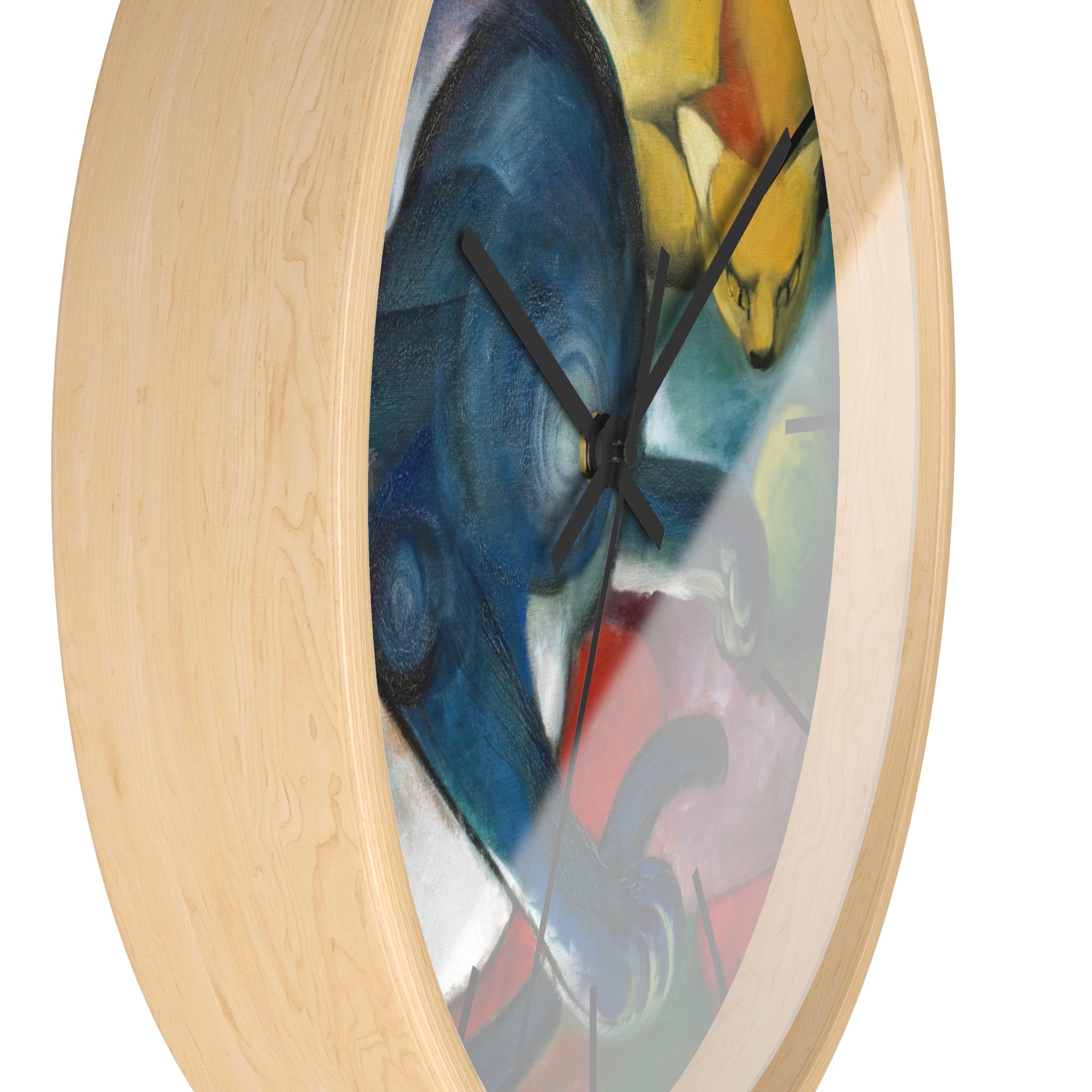 Masters of Art Franz Marc Two Cats, Blue and Yellow Premium Wall Clock - POPvault