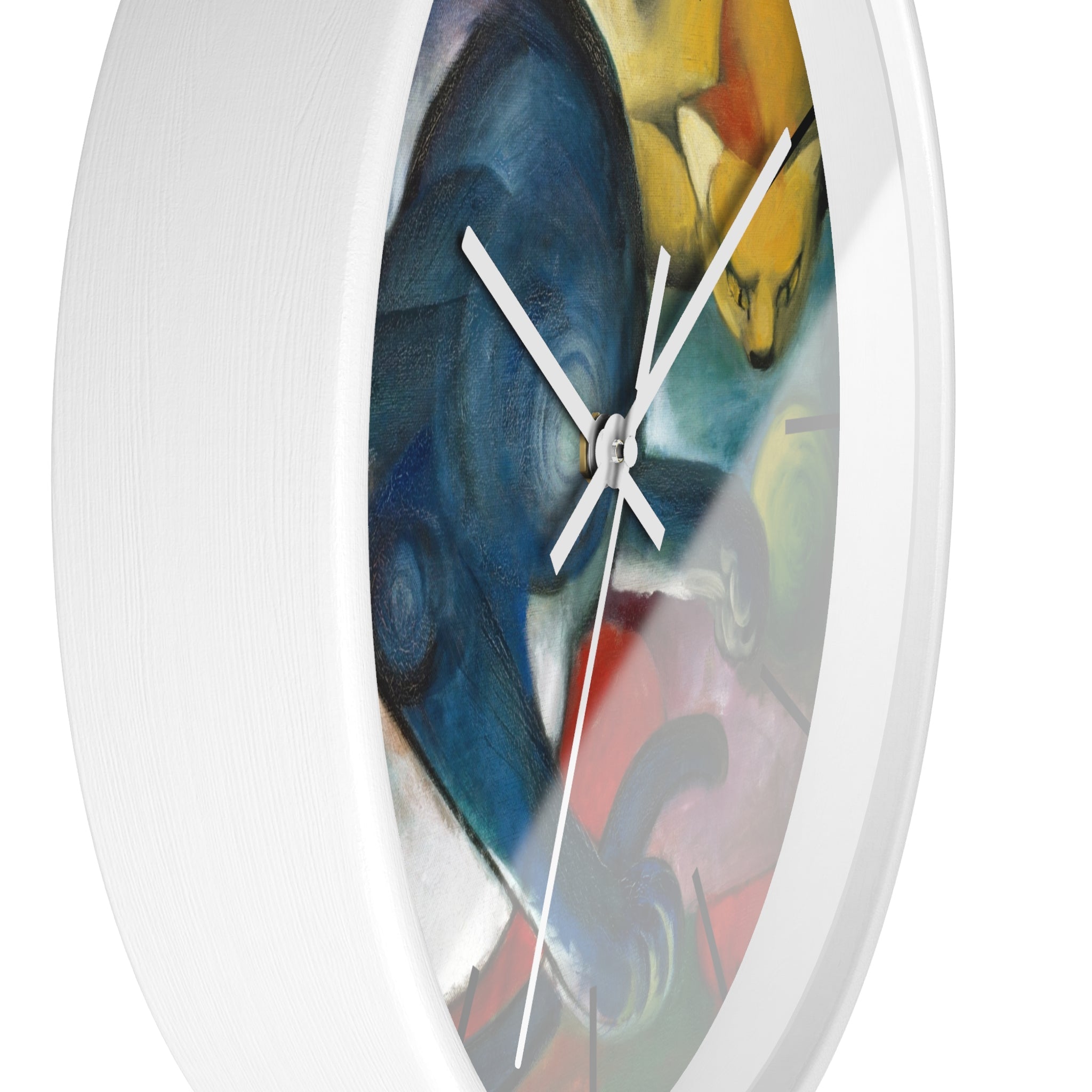 Masters of Art Franz Marc Two Cats, Blue and Yellow Premium Wall Clock - POPvault