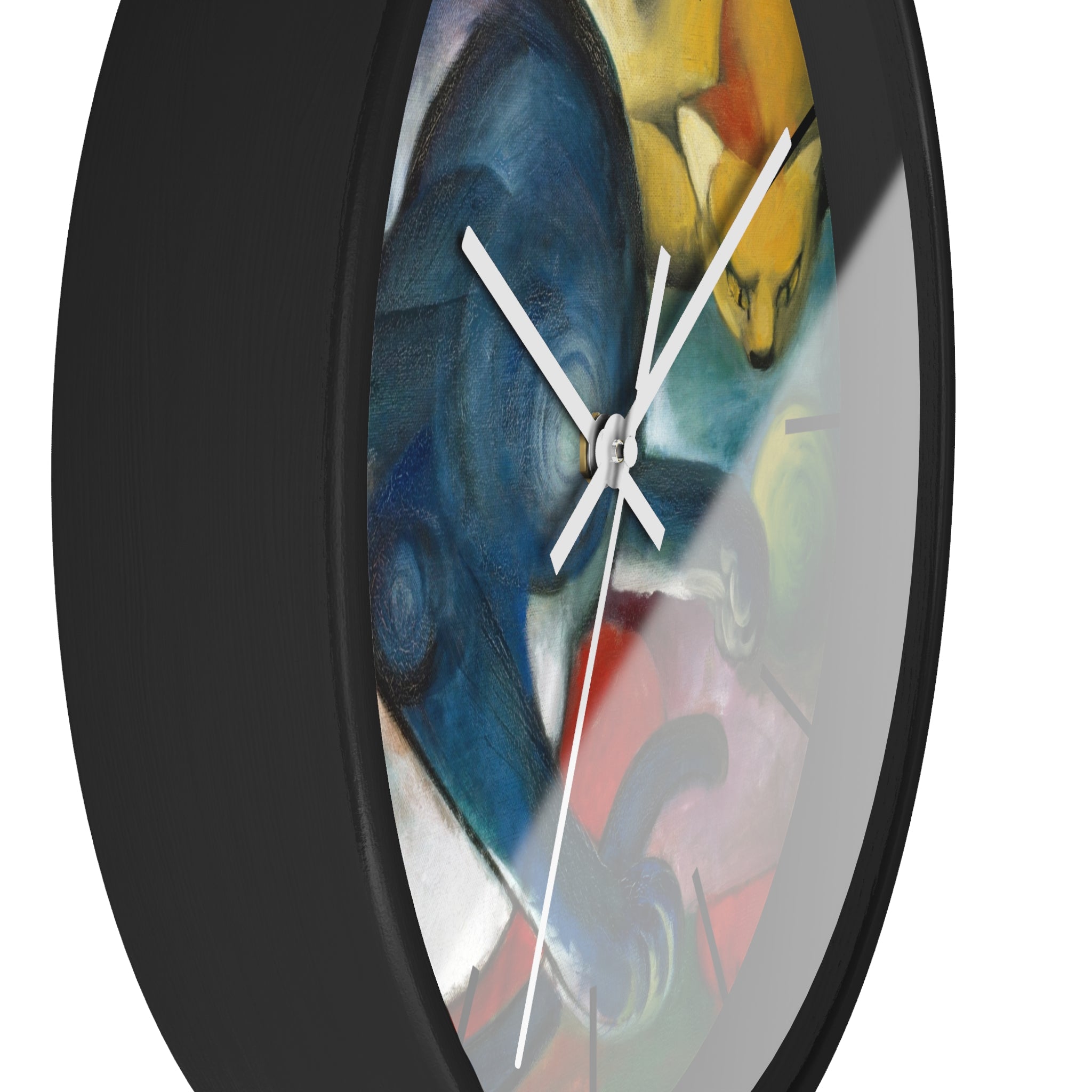 Masters of Art Franz Marc Two Cats, Blue and Yellow Premium Wall Clock - POPvault
