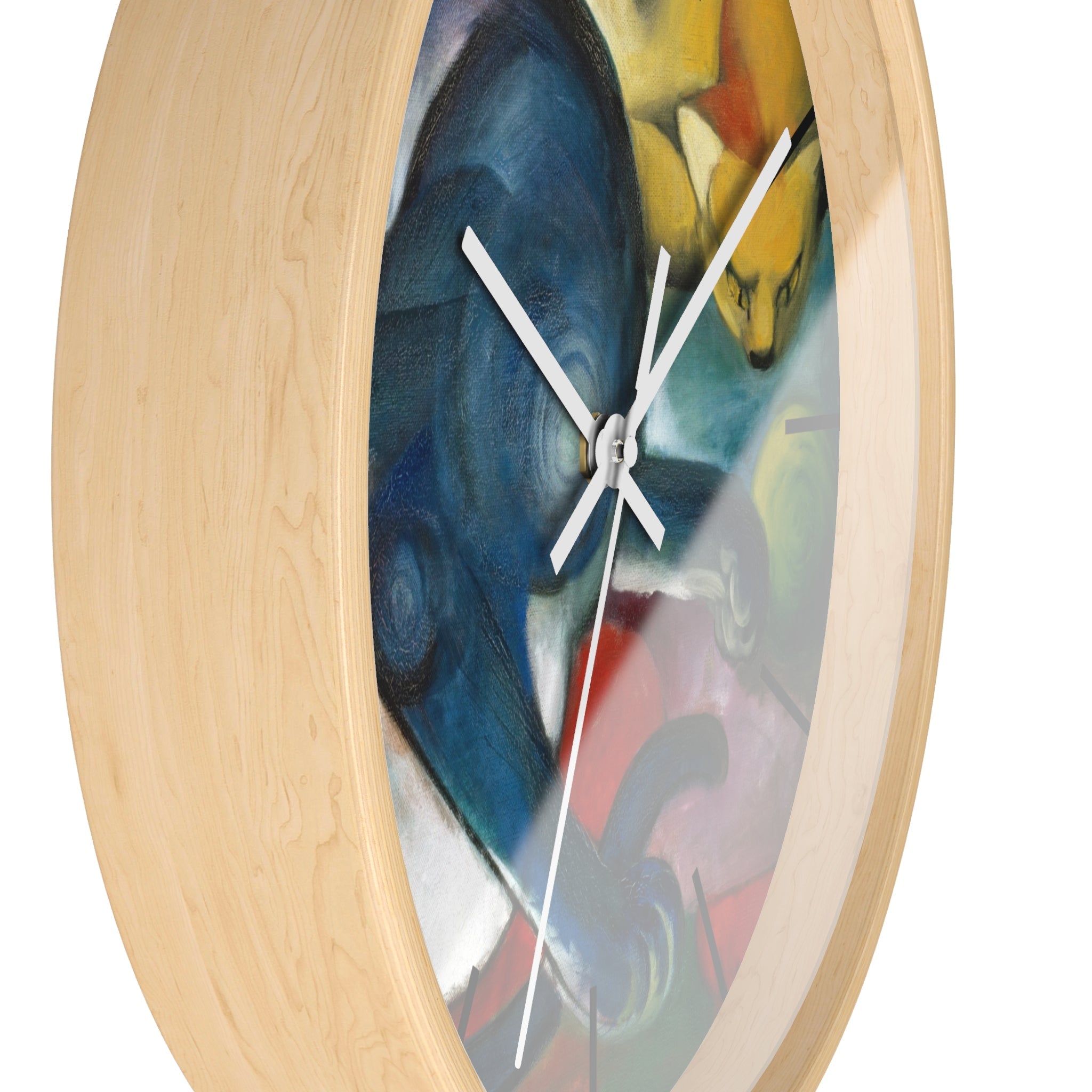 Masters of Art Franz Marc Two Cats, Blue and Yellow Premium Wall Clock - POPvault
