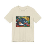 Masters of Art Franz Marc Two cats, blue and yellow Unisex Jersey Short Sleeve T-Shirt - POPvault