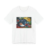 Masters of Art Franz Marc Two cats, blue and yellow Unisex Jersey Short Sleeve T-Shirt - POPvault