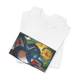 Masters of Art Franz Marc Two cats, blue and yellow Unisex Jersey Short Sleeve T-Shirt - POPvault