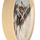 Masters of Art Frederic Remington Dismounted: The Fourth Troopers Moving the Led Horses Premium Wall Clock - POPvault