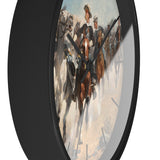 Masters of Art Frederic Remington Dismounted: The Fourth Troopers Moving the Led Horses Premium Wall Clock - POPvault