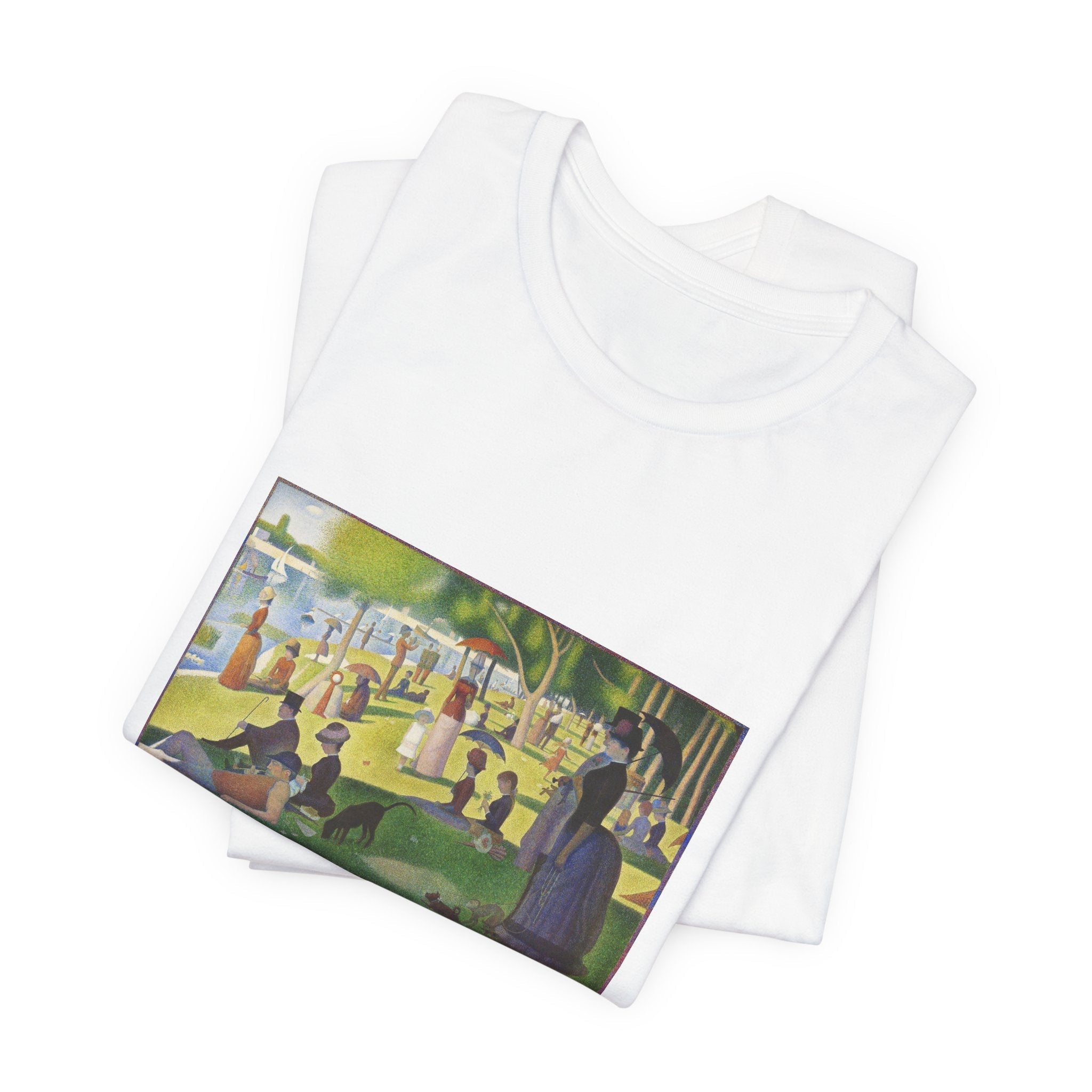 Masters of Art Georges Seurat's A Sunday on La Grande Jatte Unisex Jersey Short Sleeve T-Shirt - POPvault