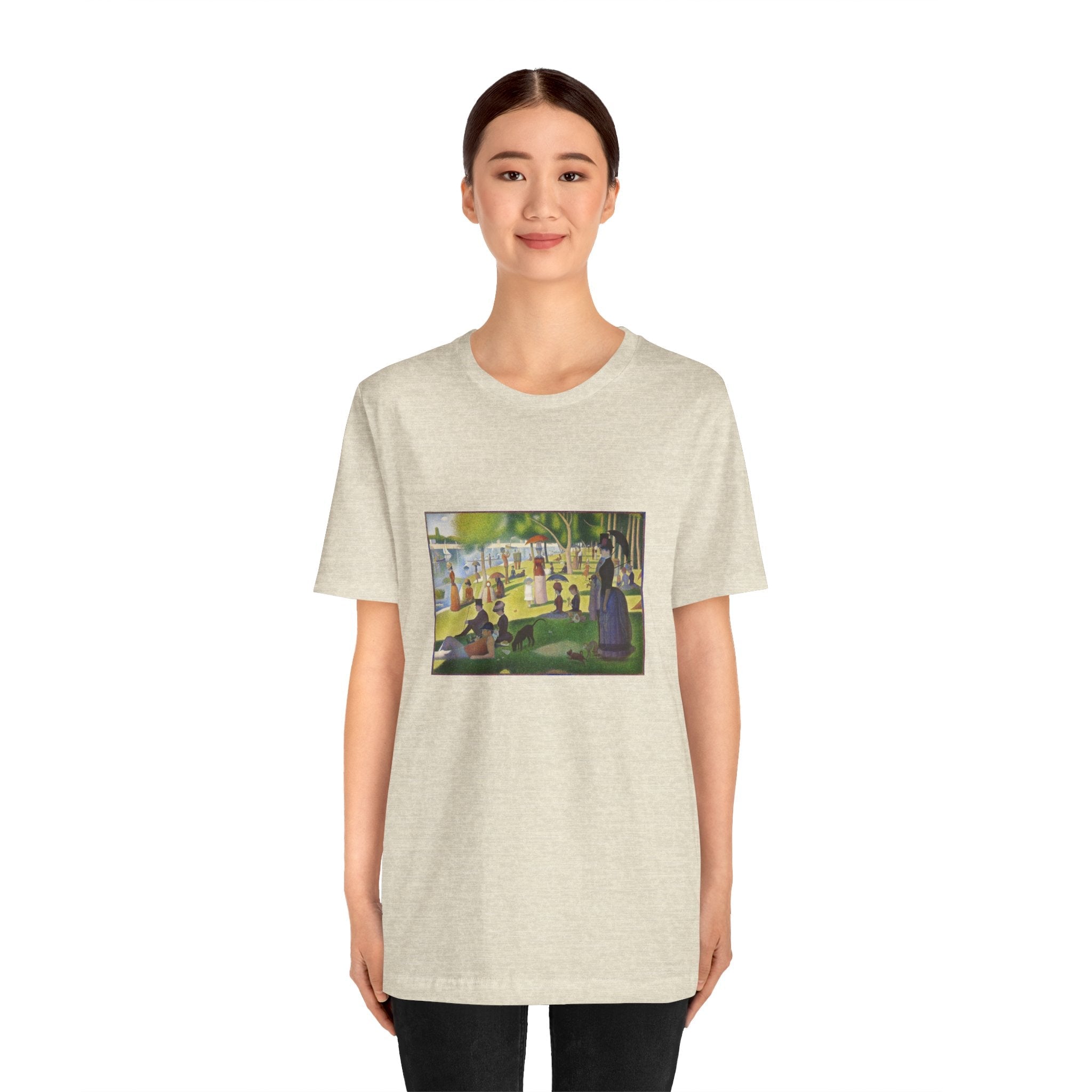 Masters of Art Georges Seurat's A Sunday on La Grande Jatte Unisex Jersey Short Sleeve T-Shirt - POPvault